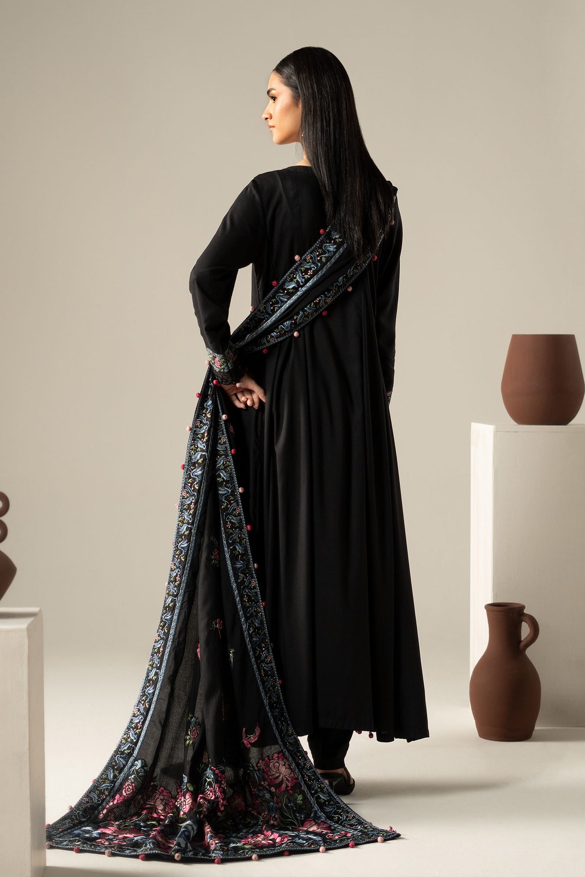 3 Piece Embroidered Linen Suit