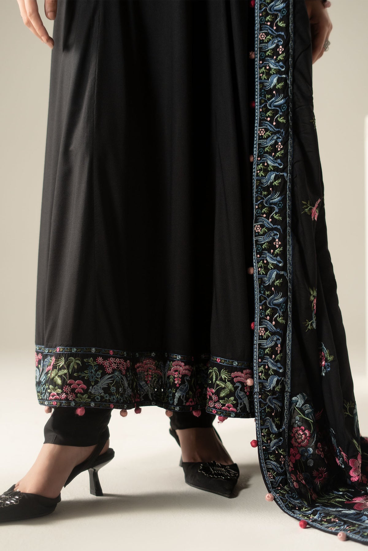 3 Piece Embroidered Linen Suit