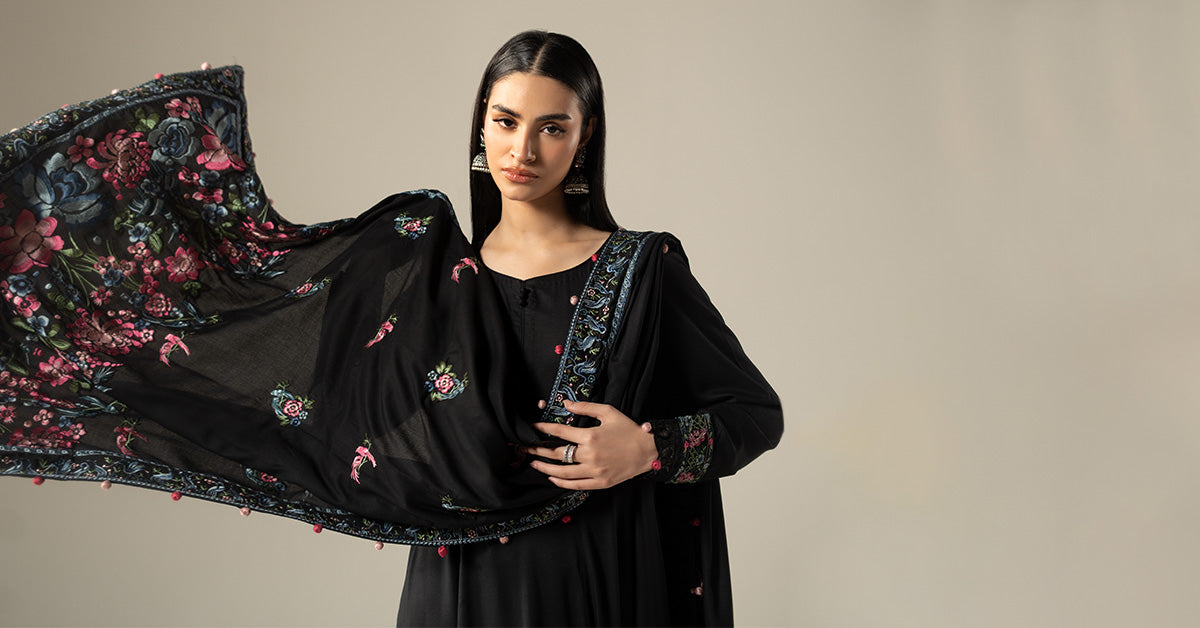 3 Piece Embroidered Linen Suit