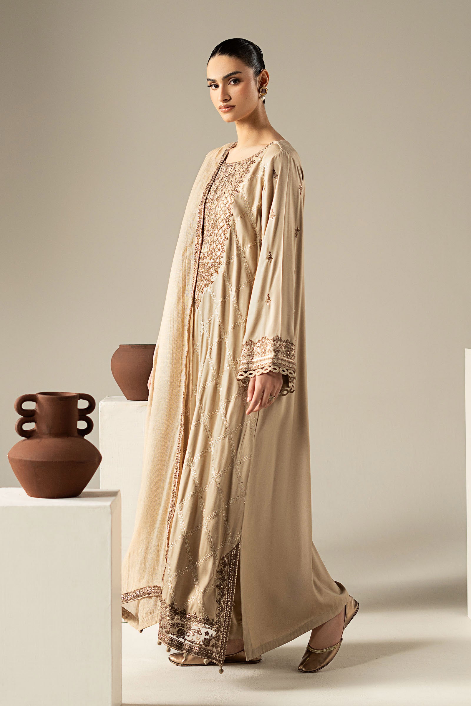 3 Piece Embroidered Marina Twill Suit