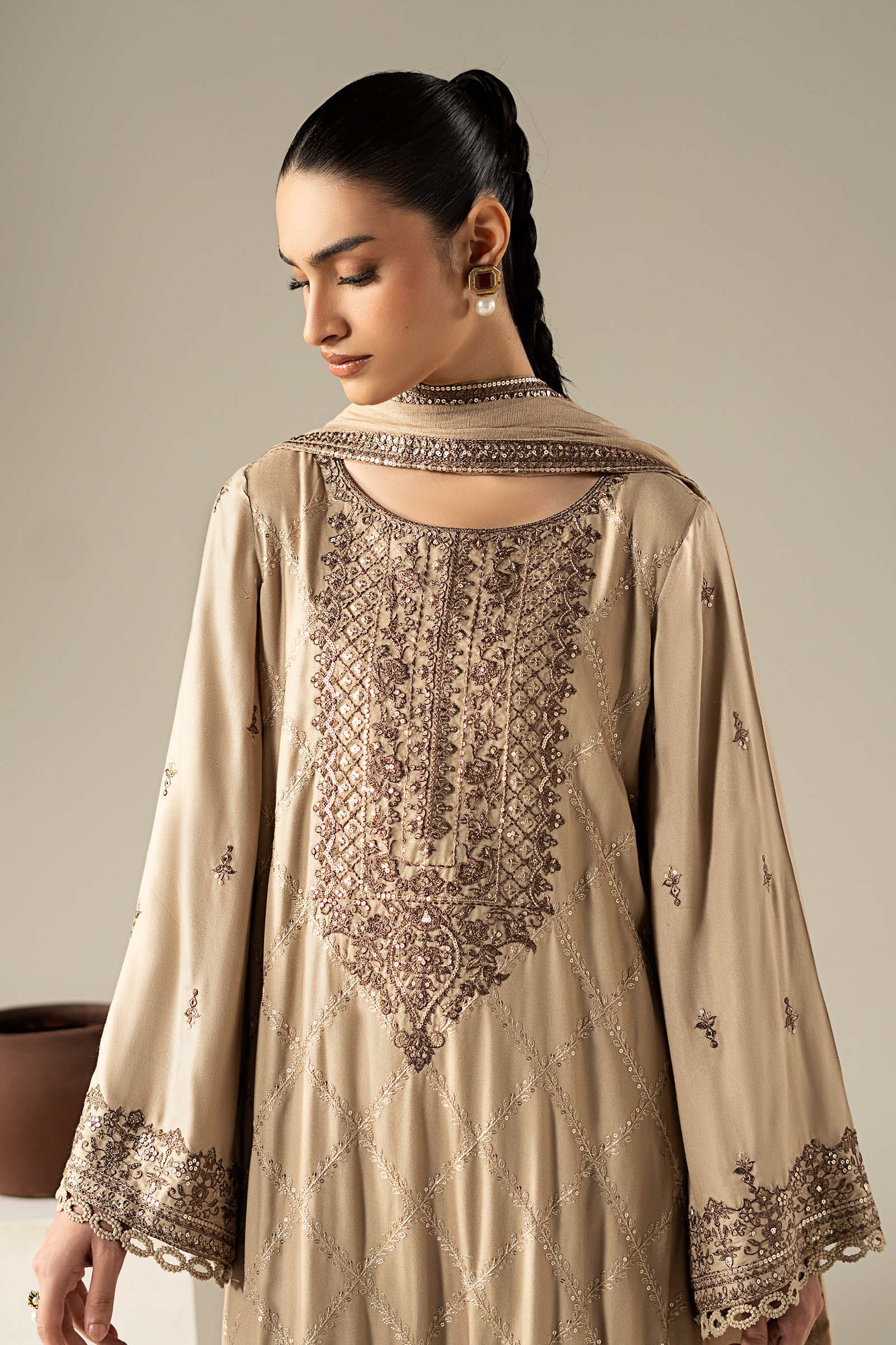 3 Piece Embroidered Marina Twill Suit