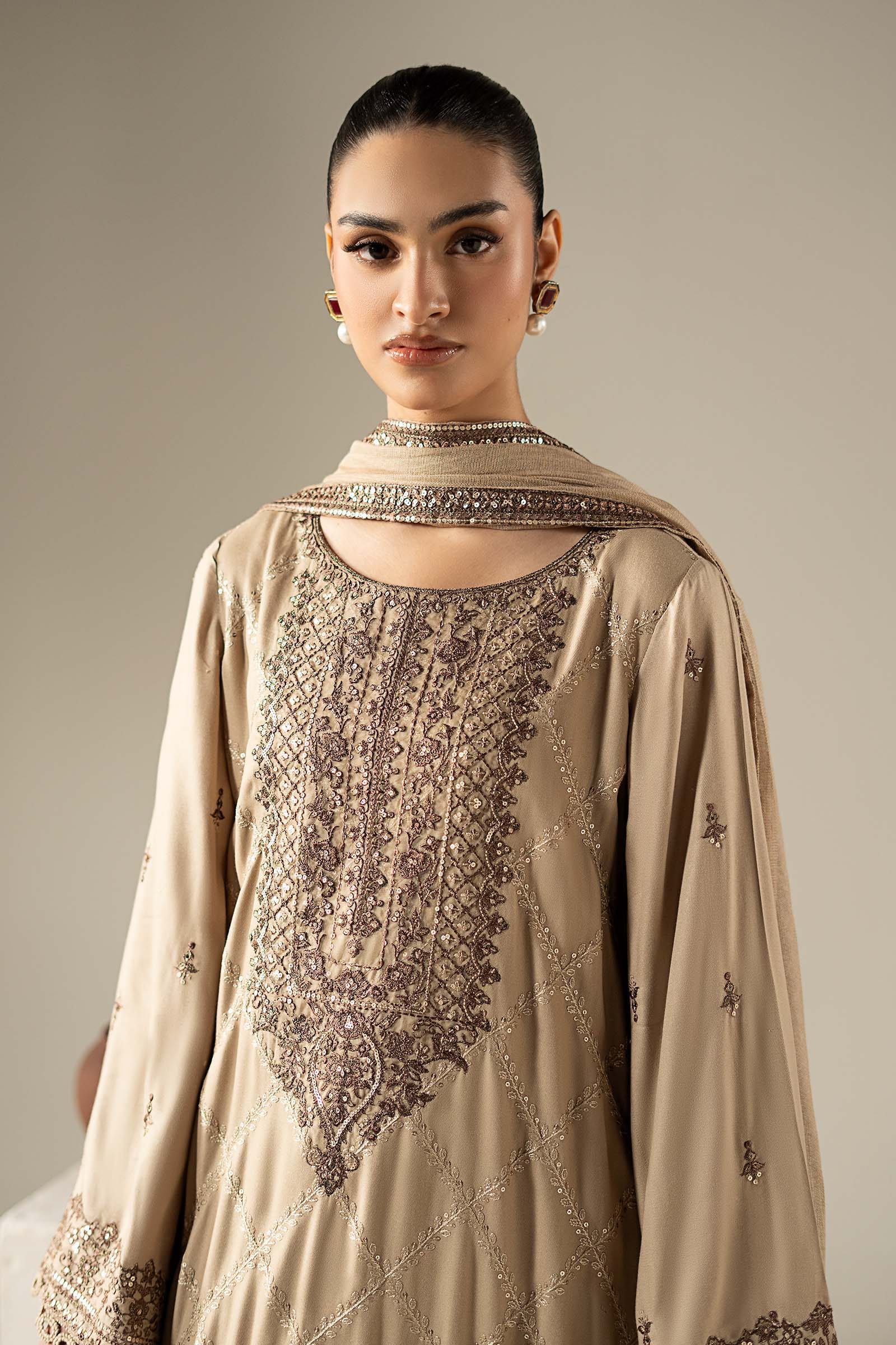 3 Piece Embroidered Marina Twill Suit