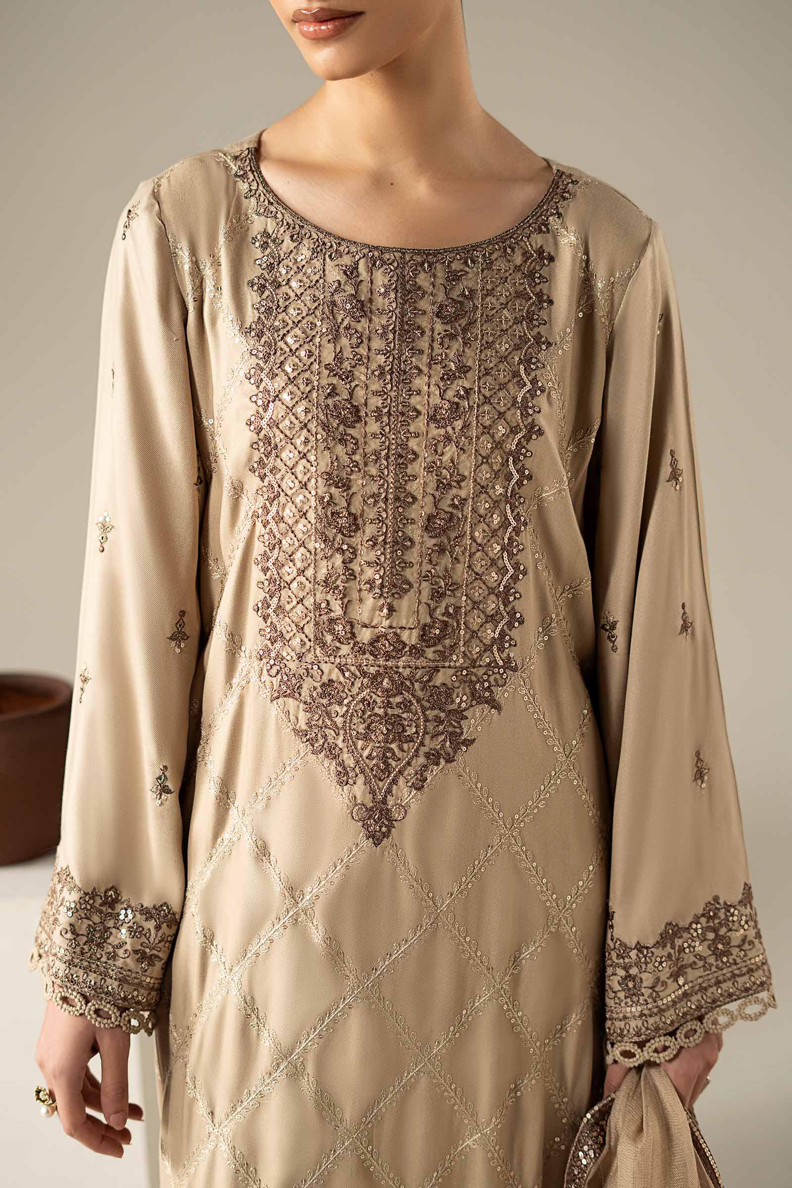 3 Piece Embroidered Marina Twill Suit