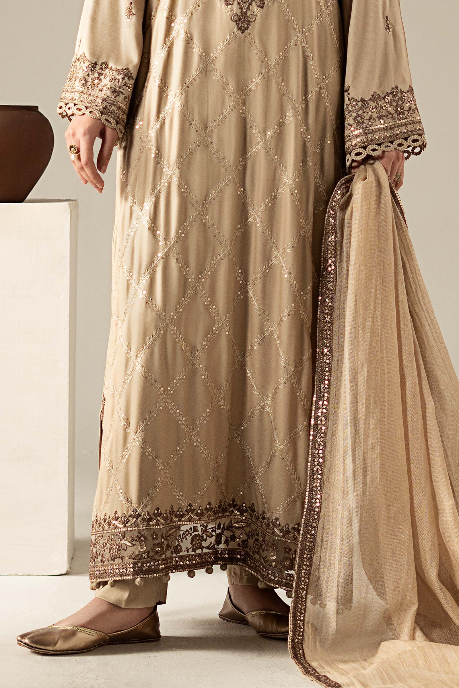 3 Piece Embroidered Marina Twill Suit