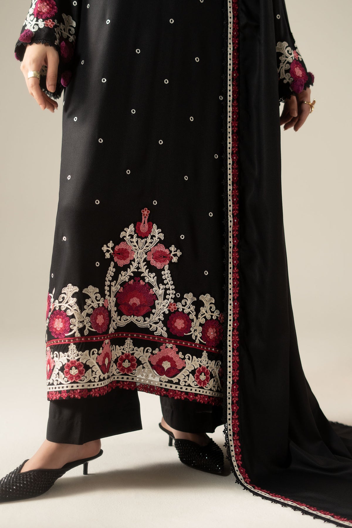 3 Piece Embroidered Marina Twill Suit