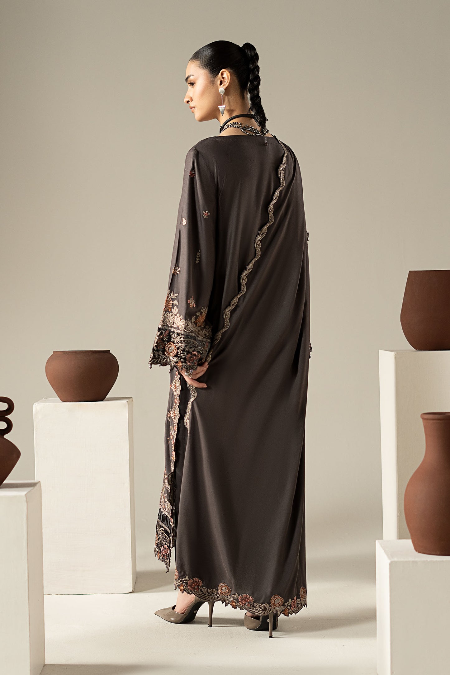 3 Piece Embroidered Linen Suit