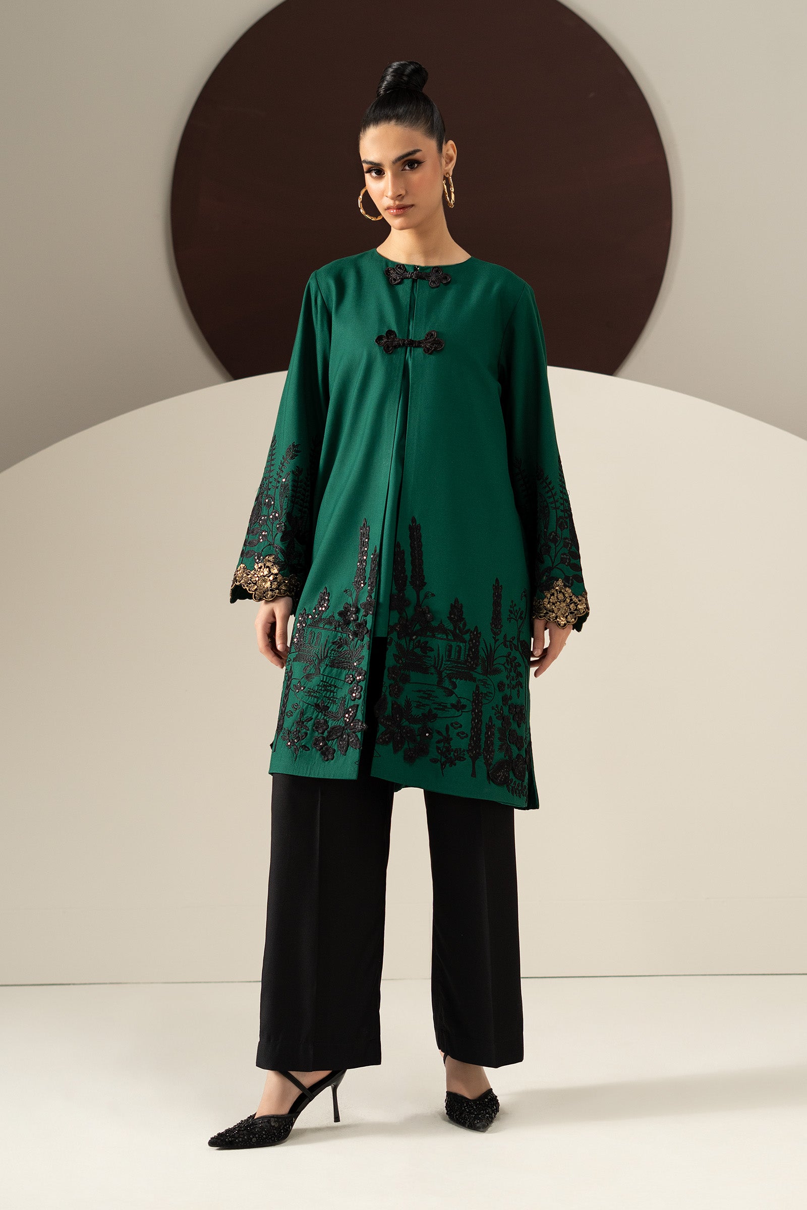 3 Piece Embroidered Linen Suit