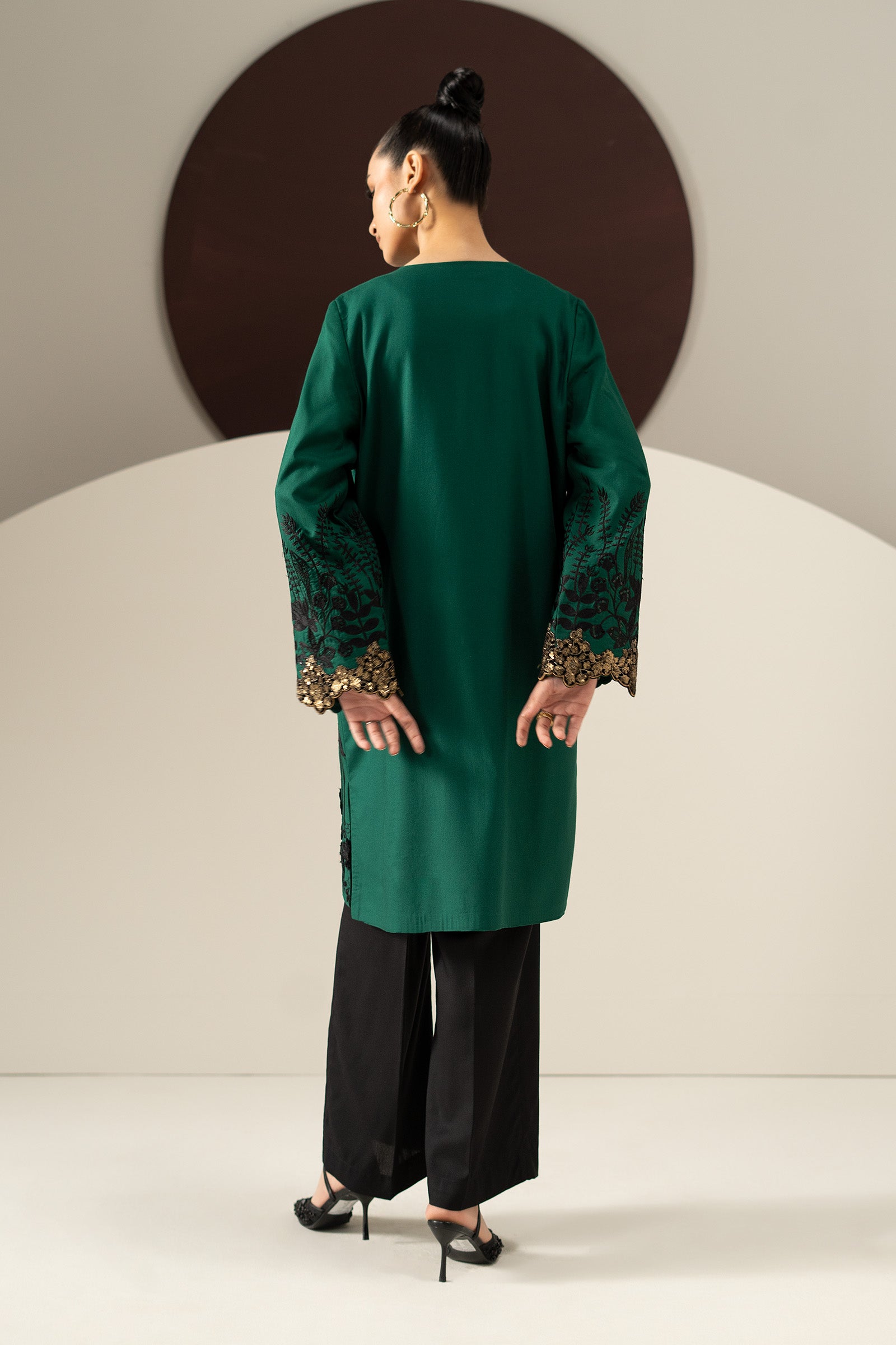 3 Piece Embroidered Linen Suit