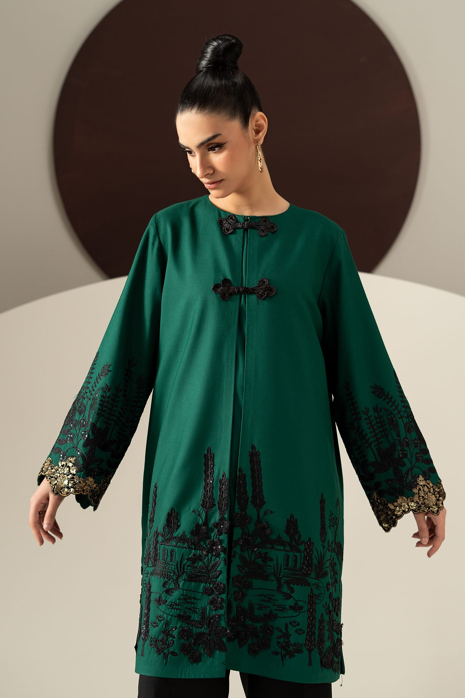 3 Piece Embroidered Linen Suit