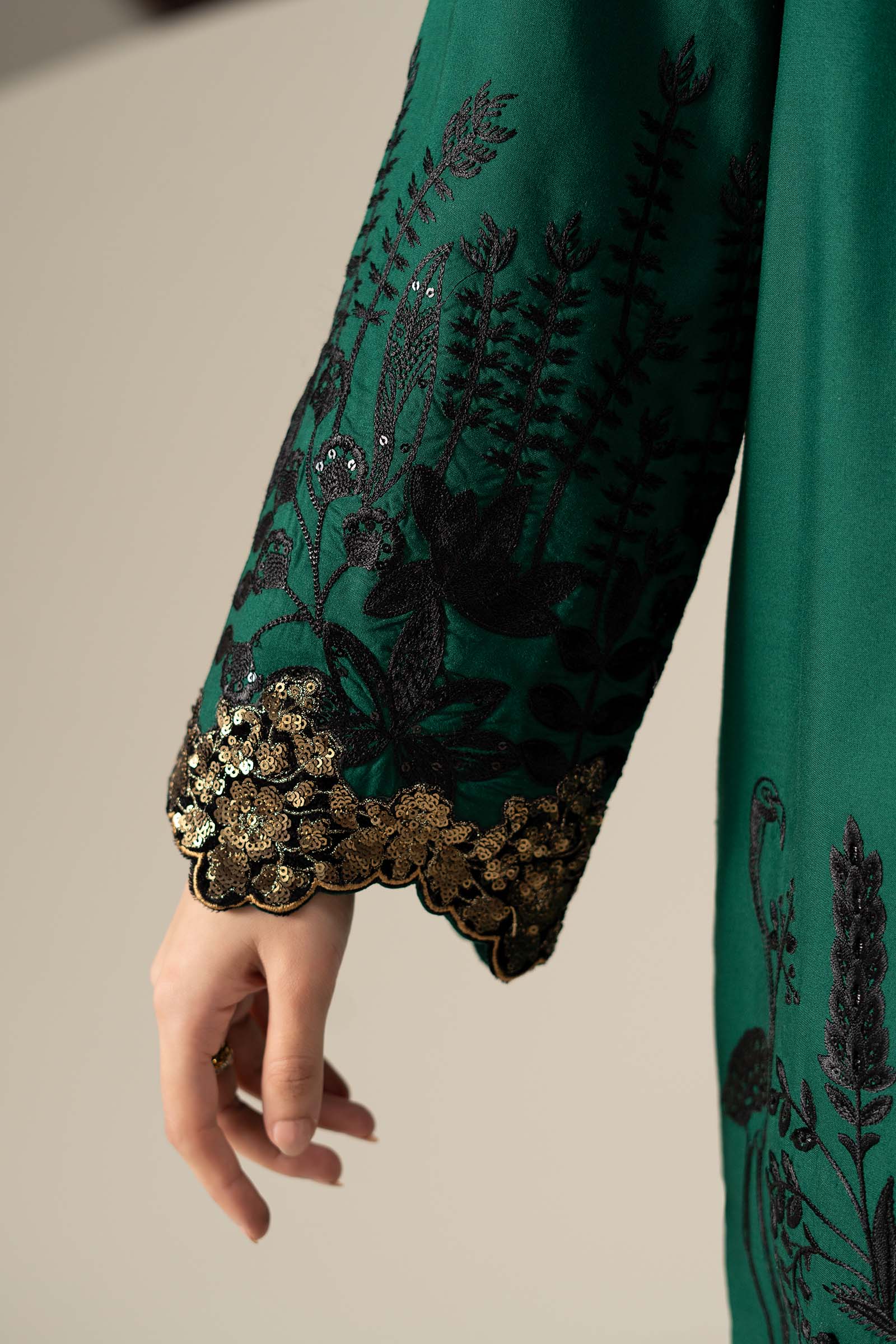 3 Piece Embroidered Linen Suit