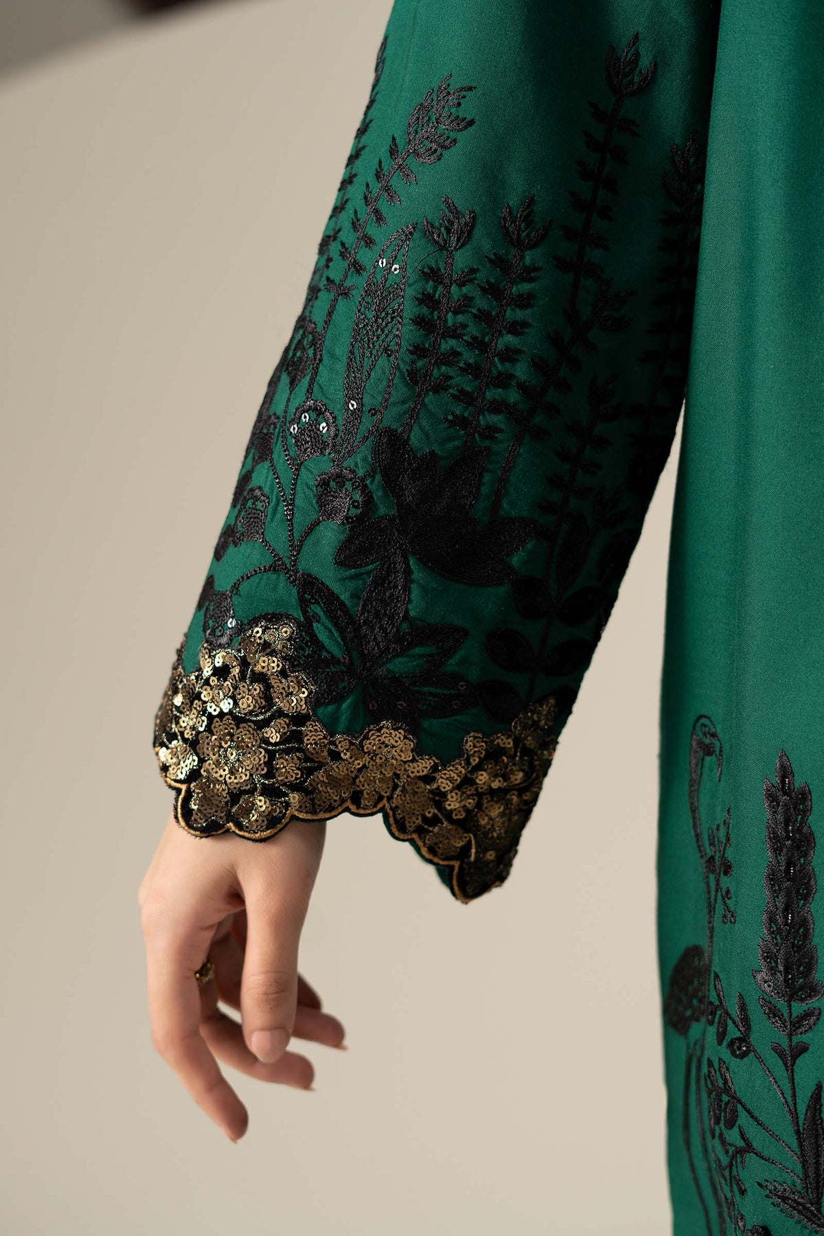 3 Piece Embroidered Linen Suit