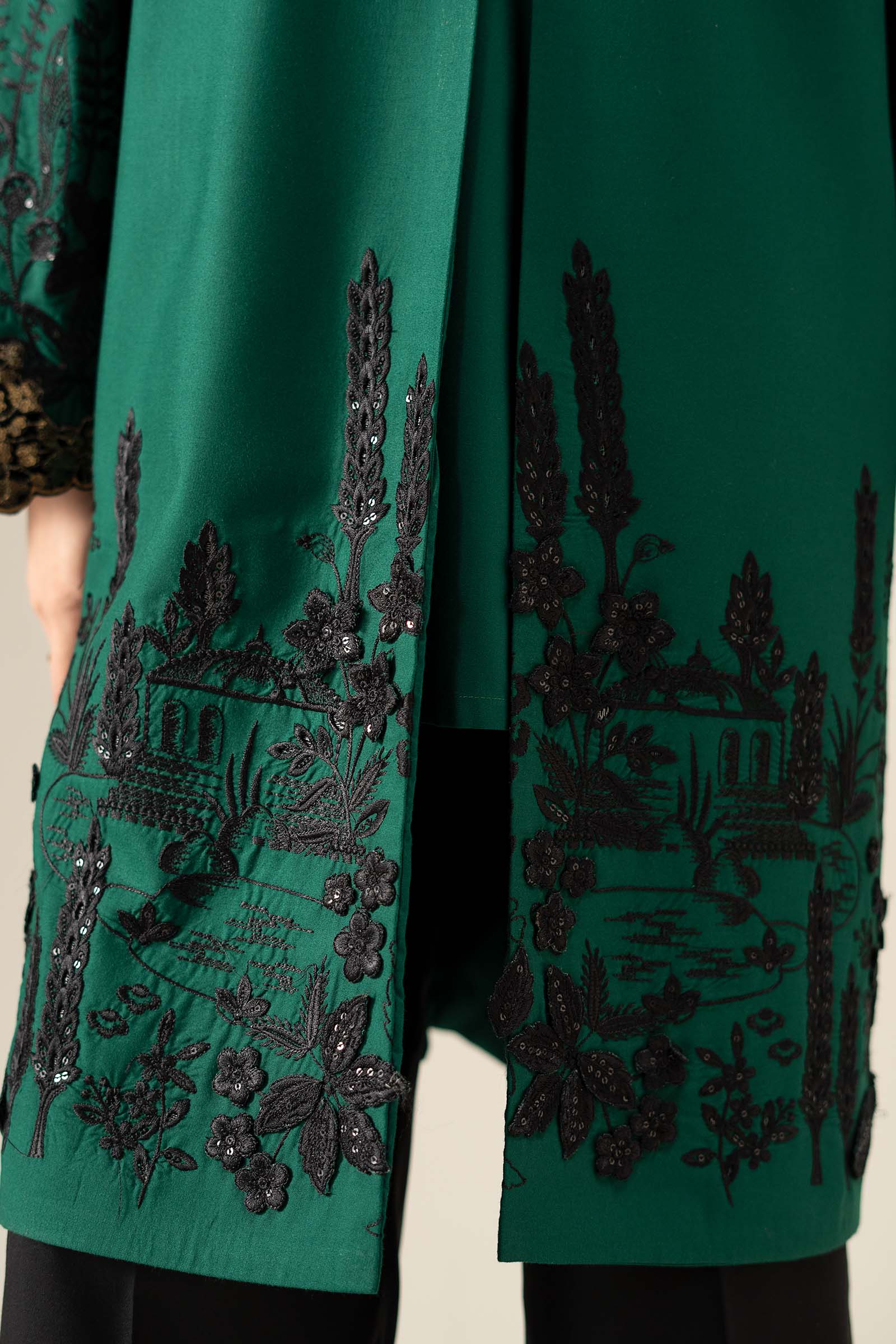 3 Piece Embroidered Linen Suit