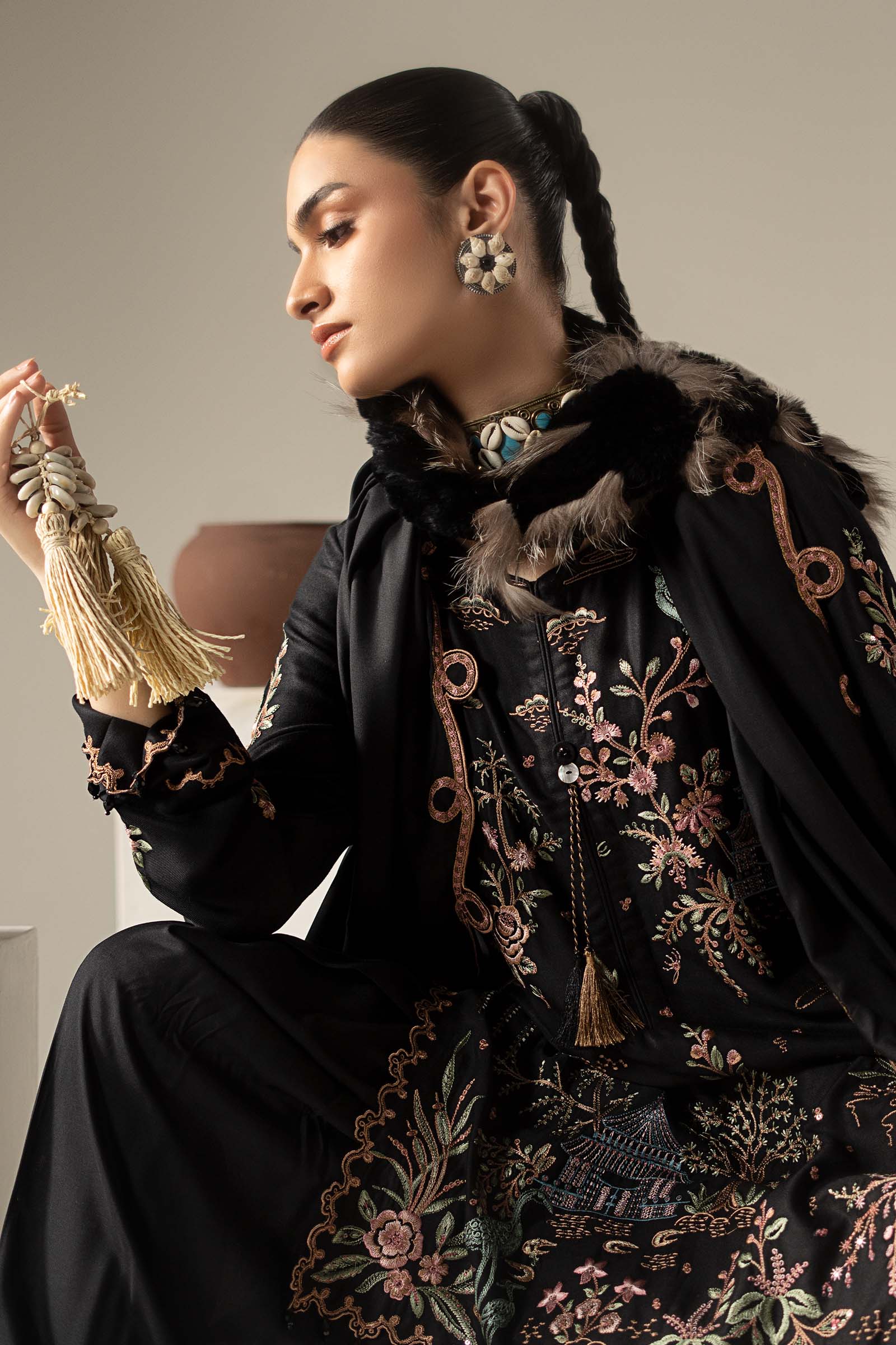 3 Piece Embroidered Marina Twill Suit
