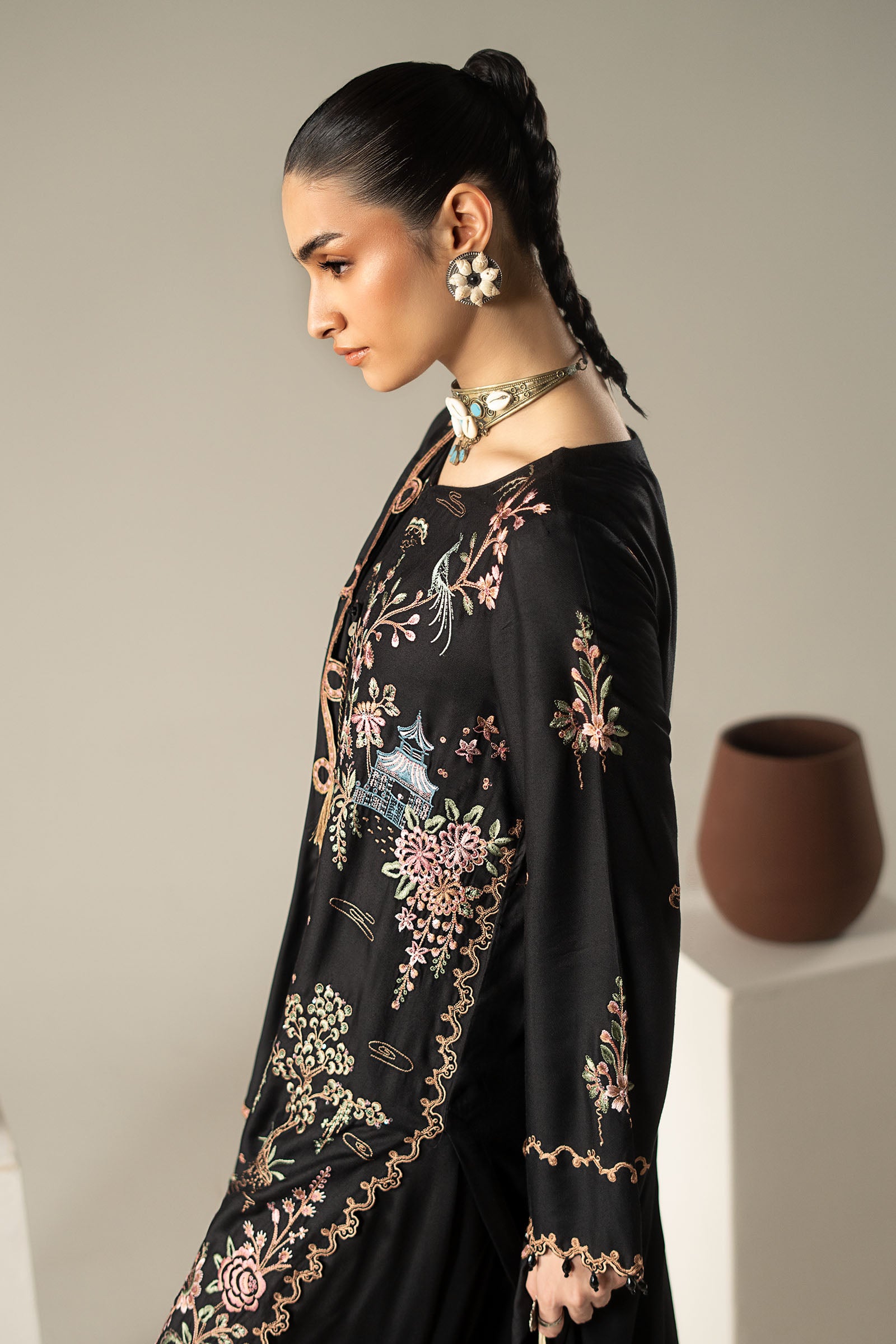 3 Piece Embroidered Marina Twill Suit