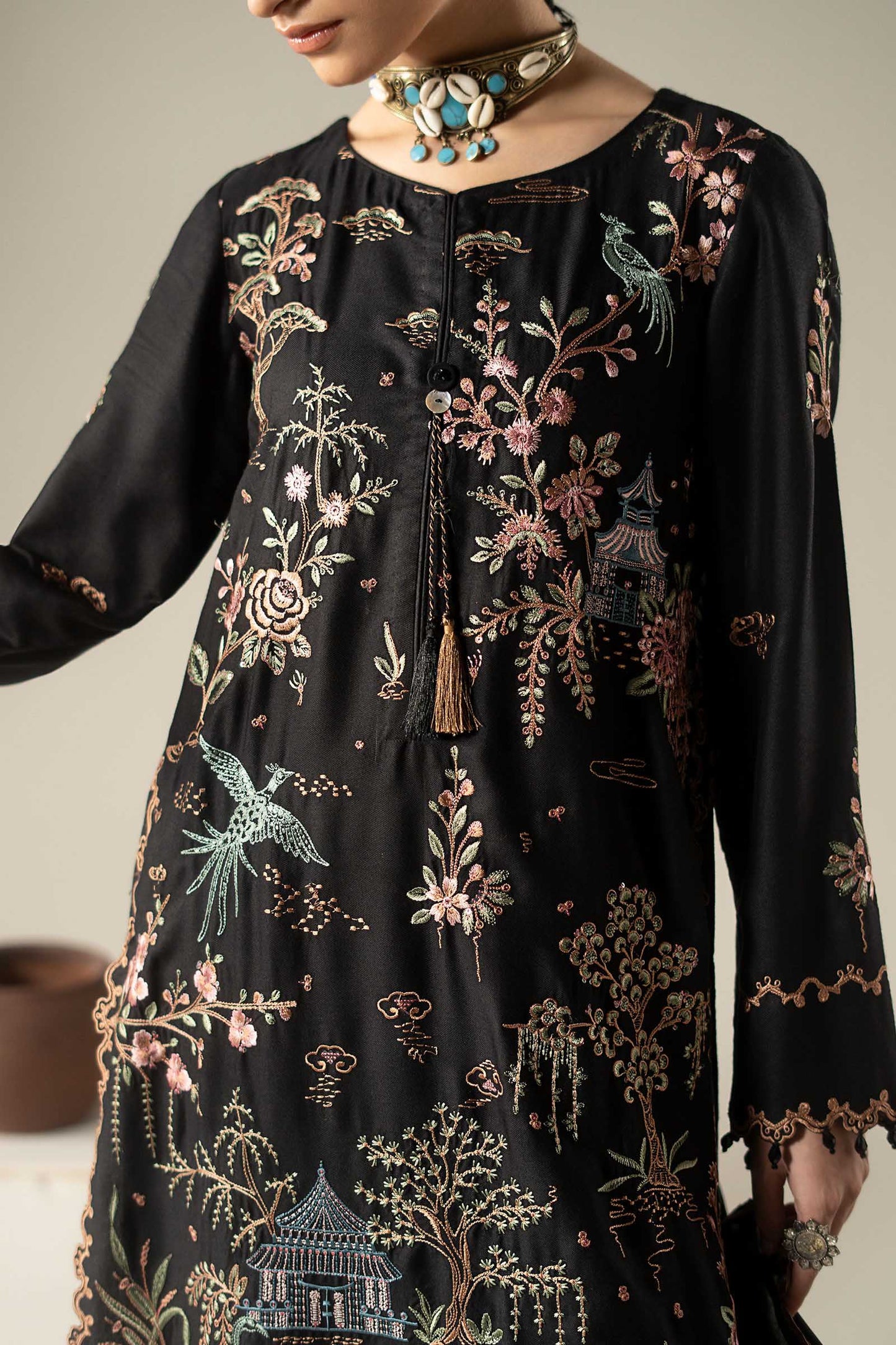 3 Piece Embroidered Marina Twill Suit