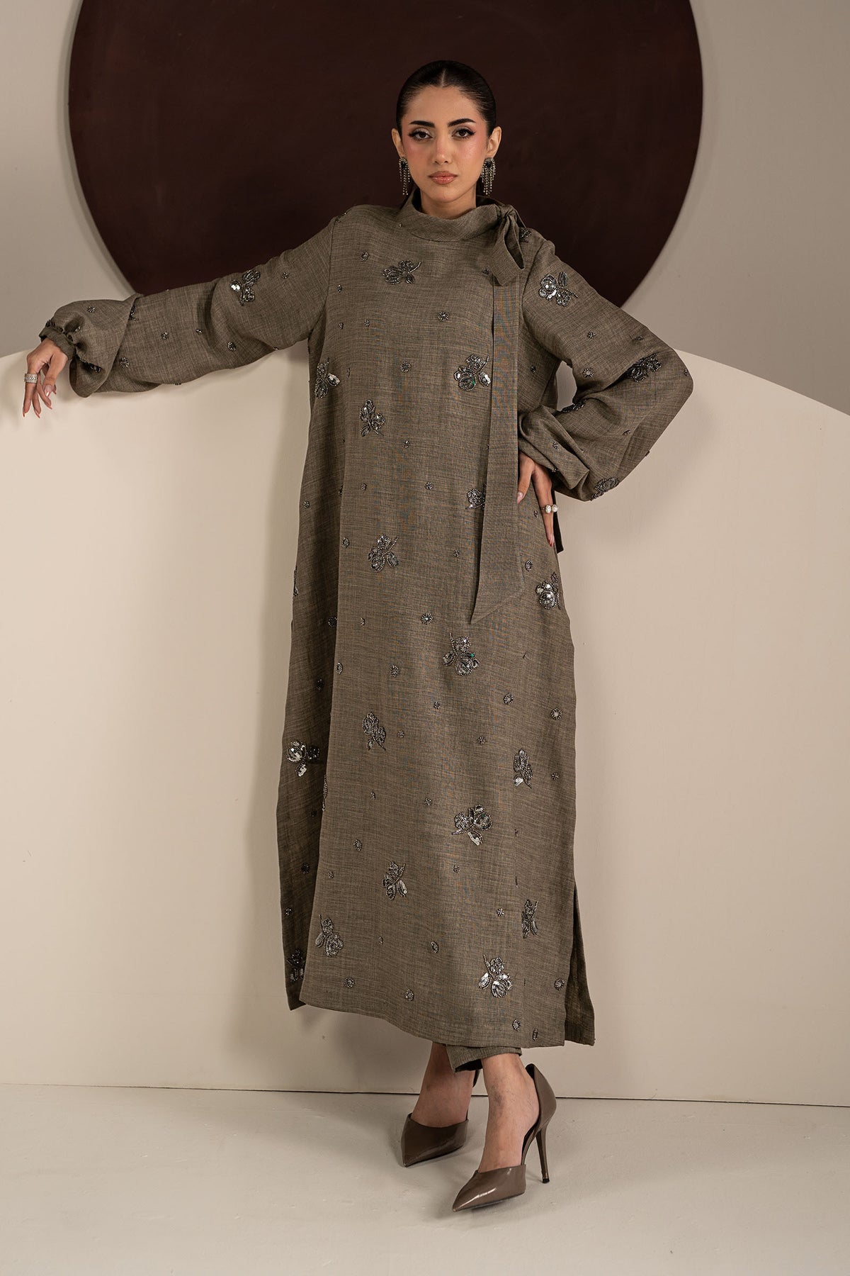 3 Piece Embroidered Tropical Slub Khaddar Suit