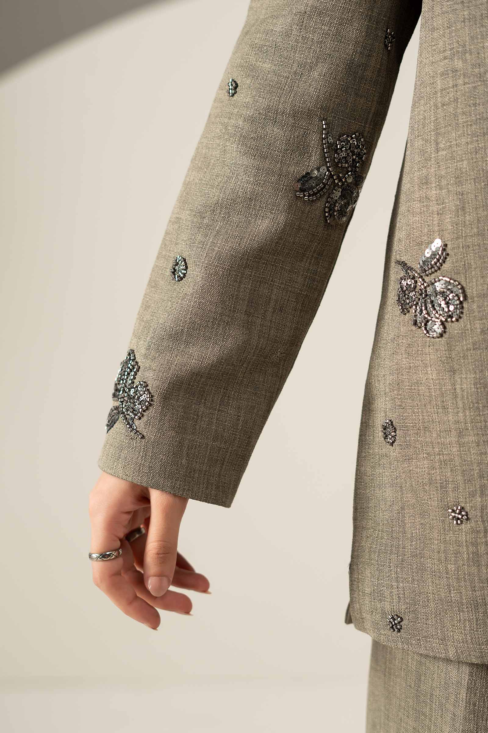 3 Piece Embroidered Tropical Slub Khaddar Suit