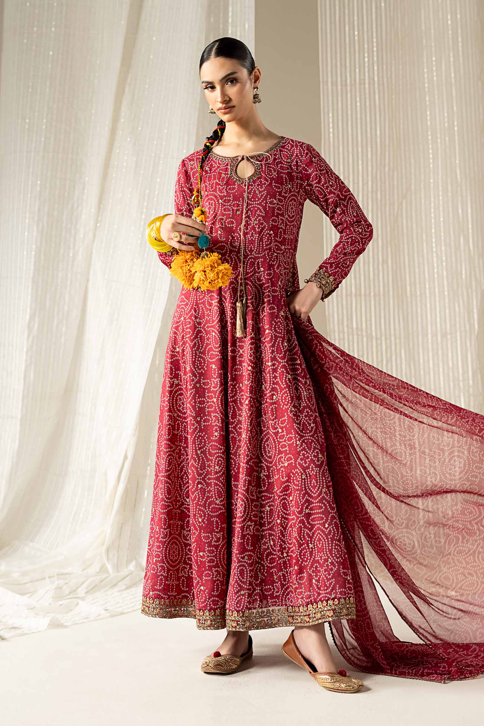 3 Piece Embroidered Raw Silk Suit
