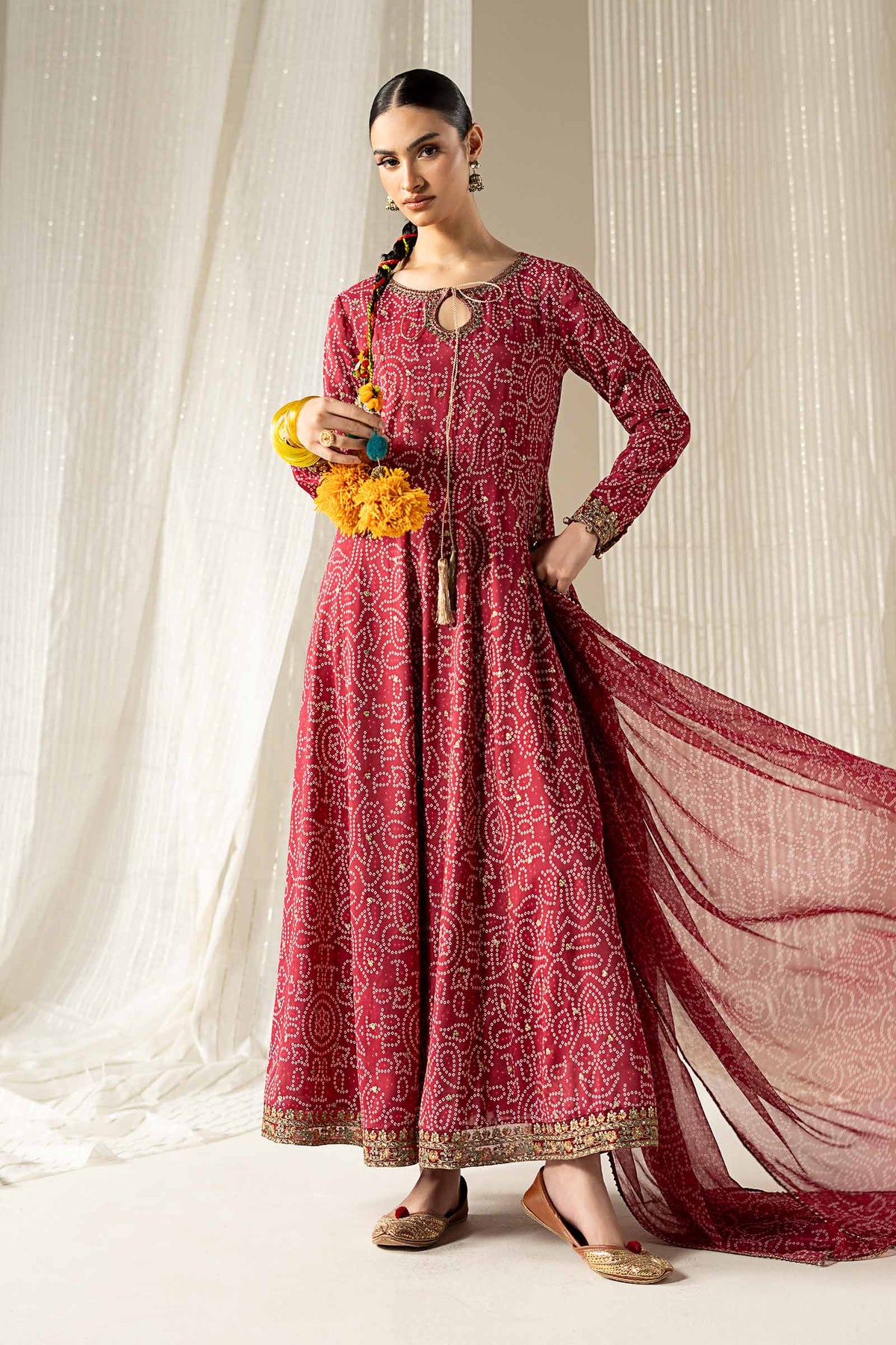 3 Piece Embroidered Raw Silk Suit
