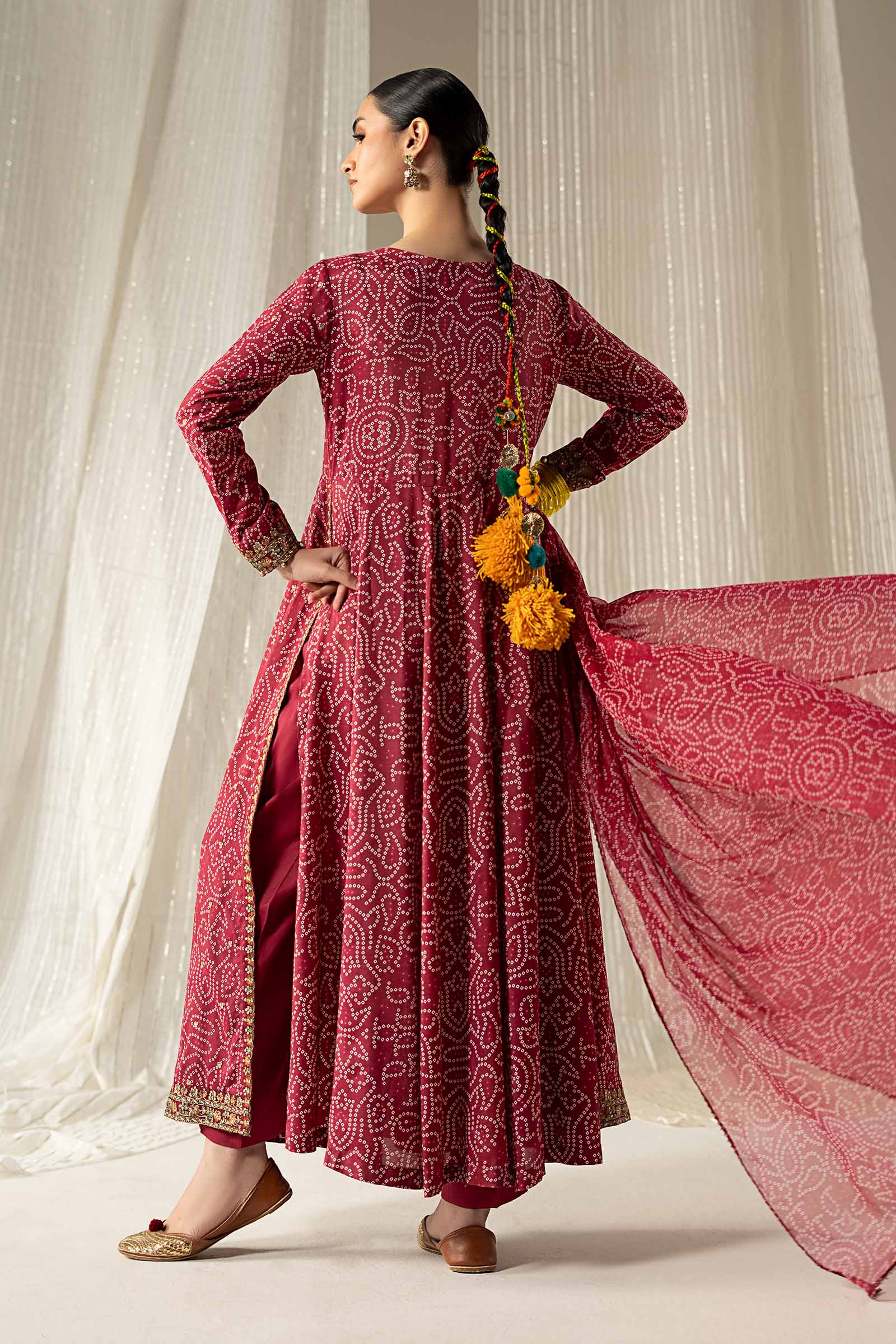 3 Piece Embroidered Raw Silk Suit