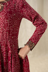 3 Piece Embroidered Raw Silk Suit