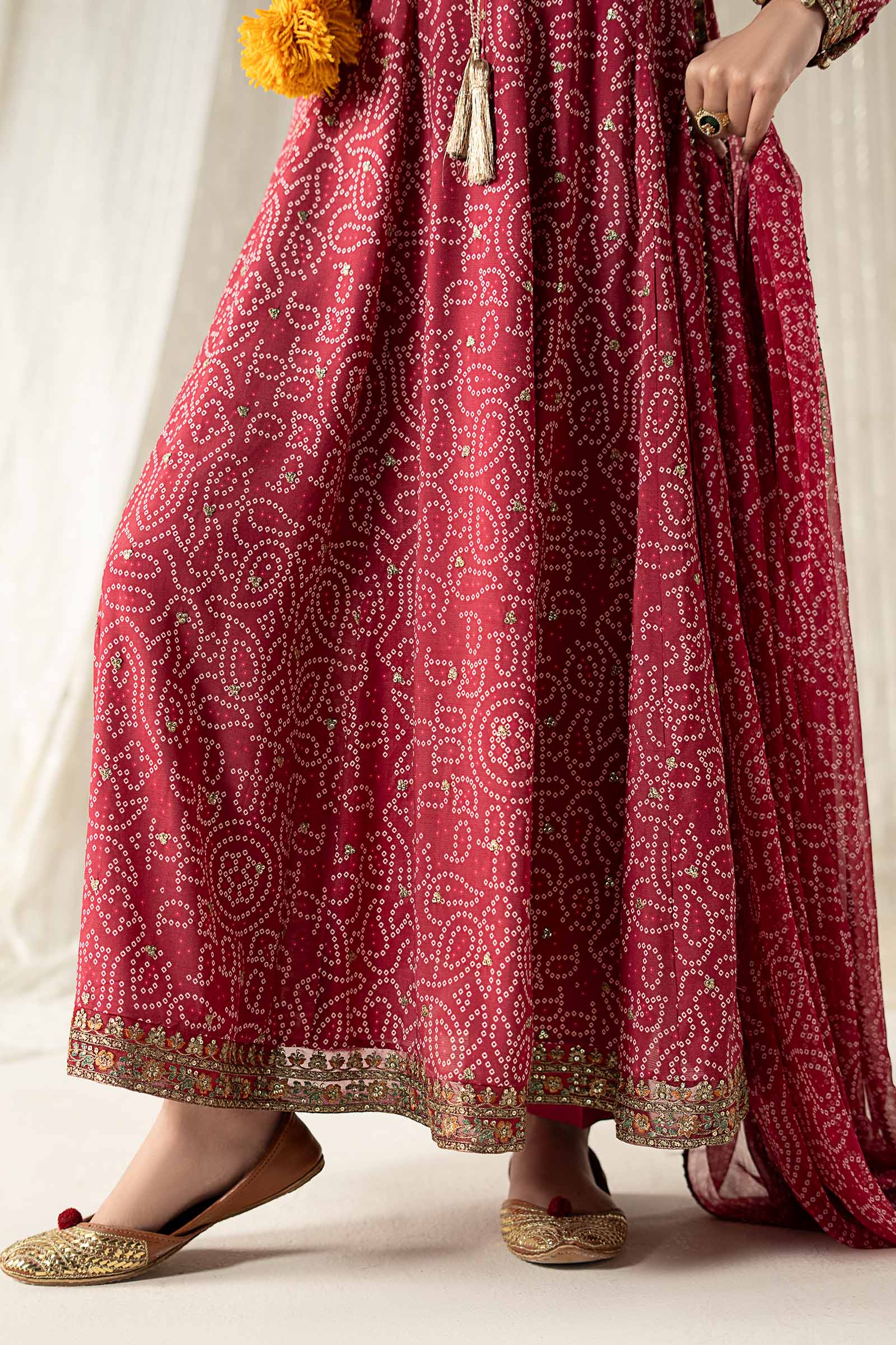 3 Piece Embroidered Raw Silk Suit