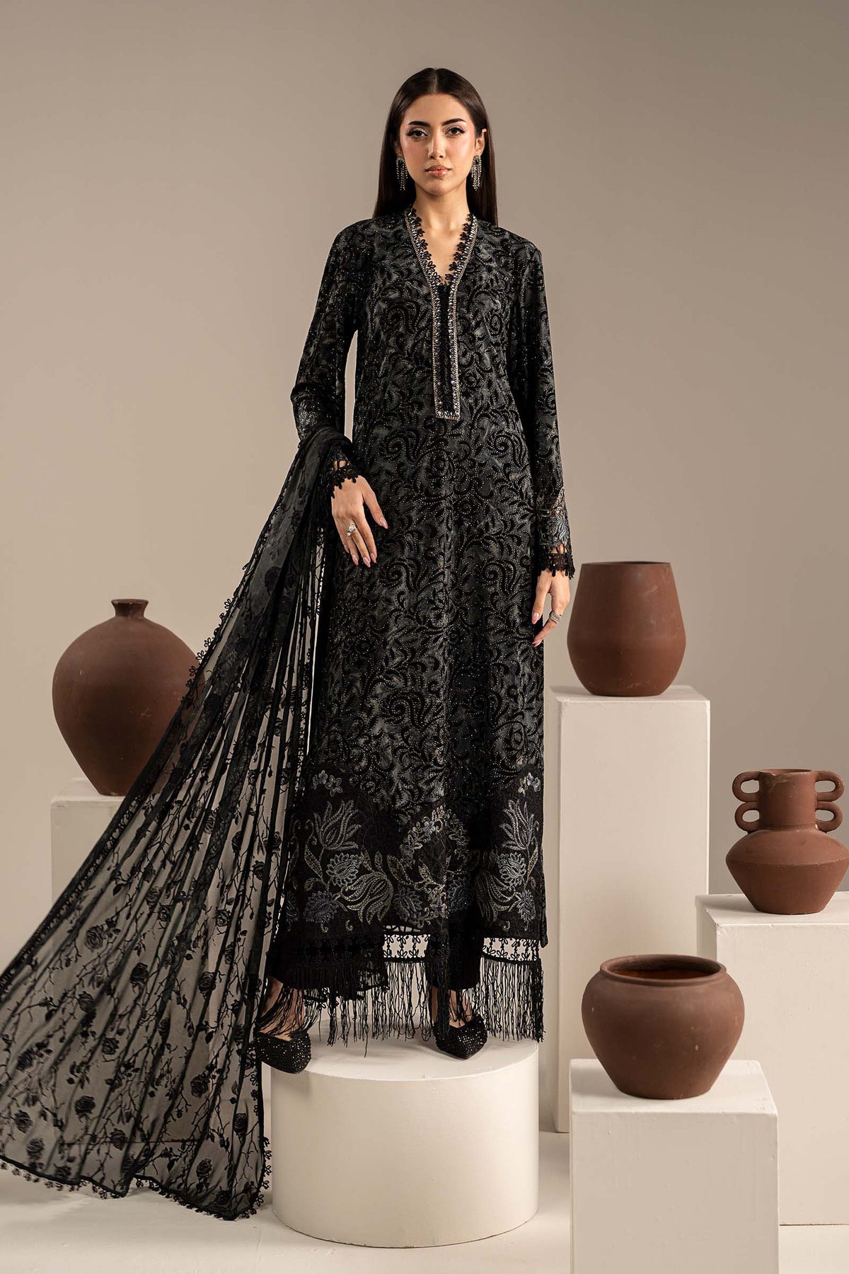 3 Piece Embroidered Palachi Suit