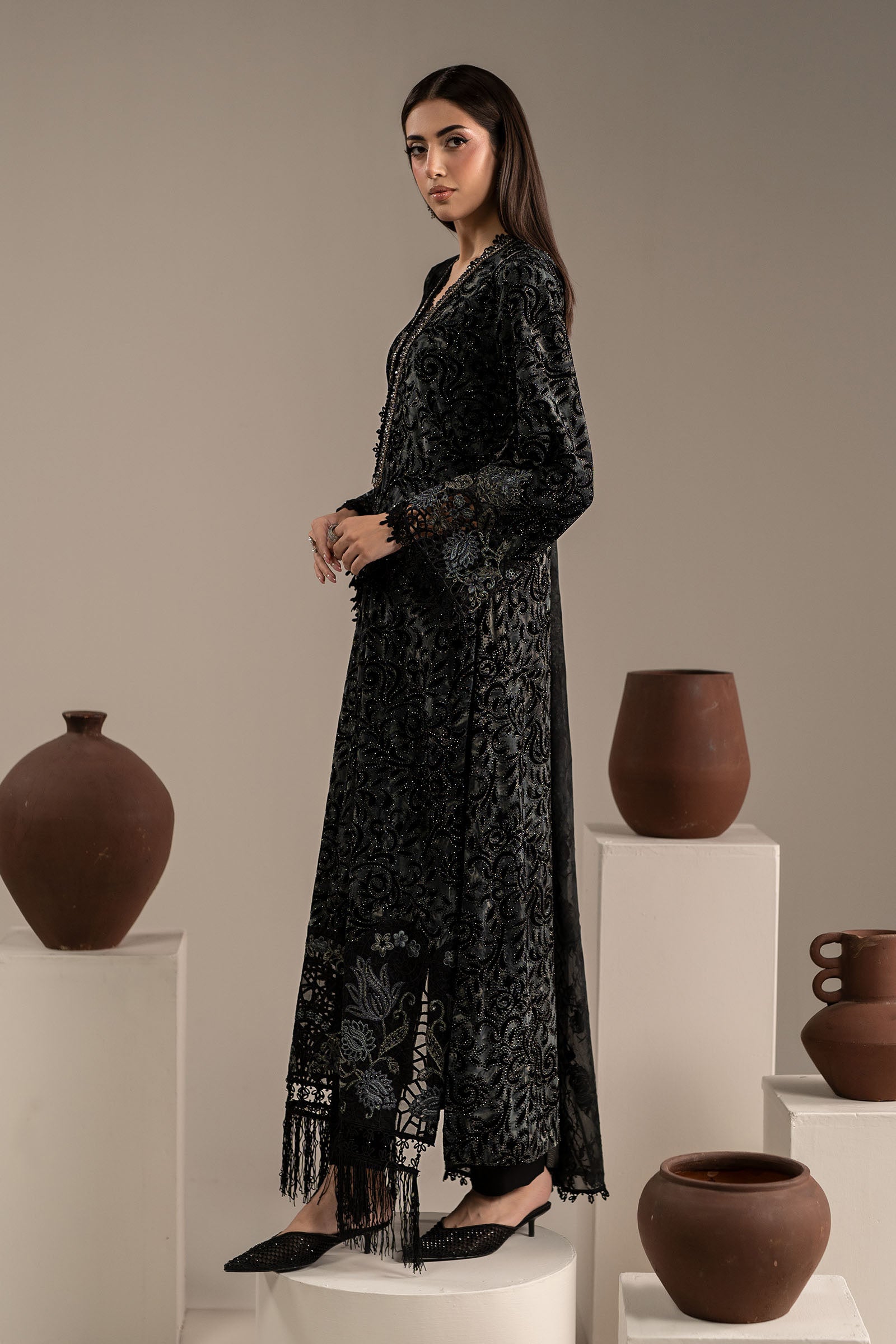 3 Piece Embroidered Palachi Suit