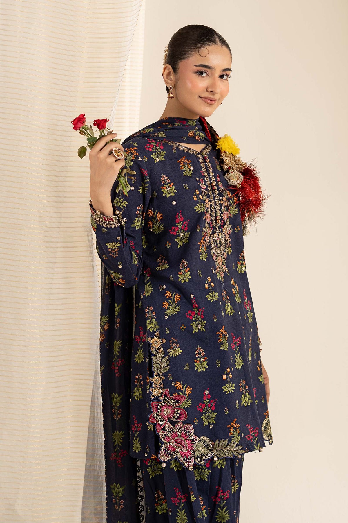 3 Piece Embroidered Khaddar Suit