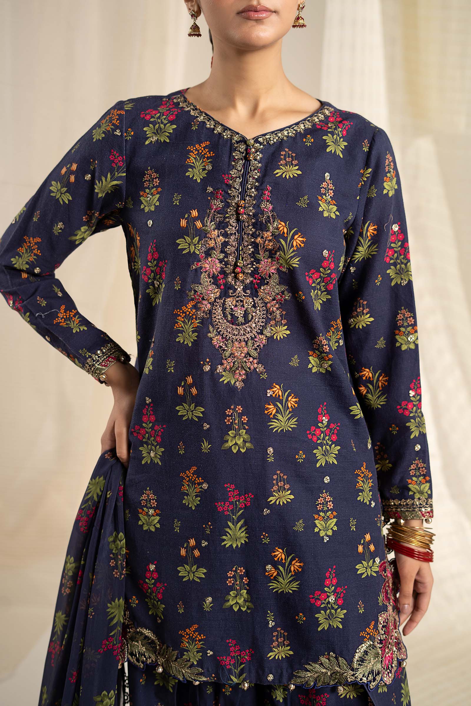 3 Piece Embroidered Khaddar Suit