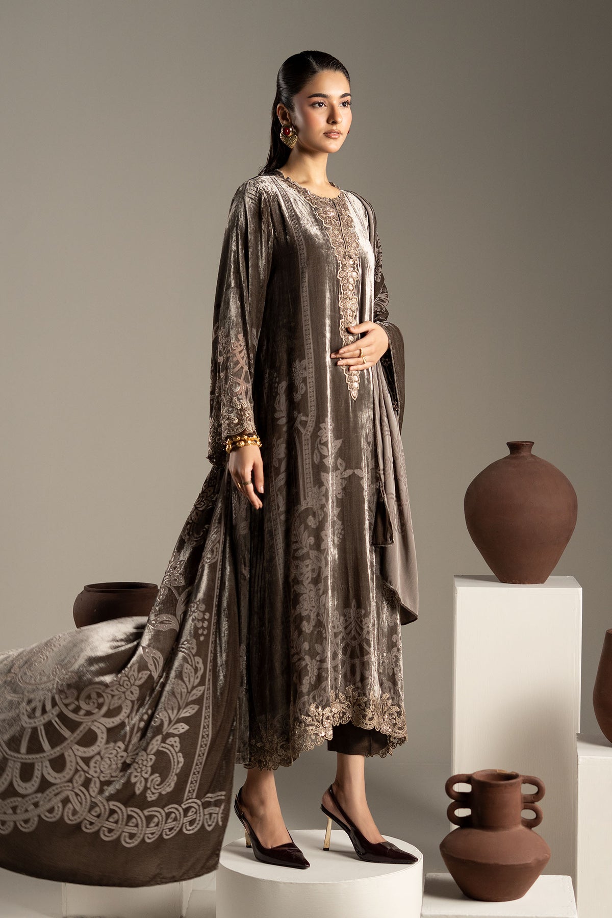 3 Piece Embroidered Palachi Suit