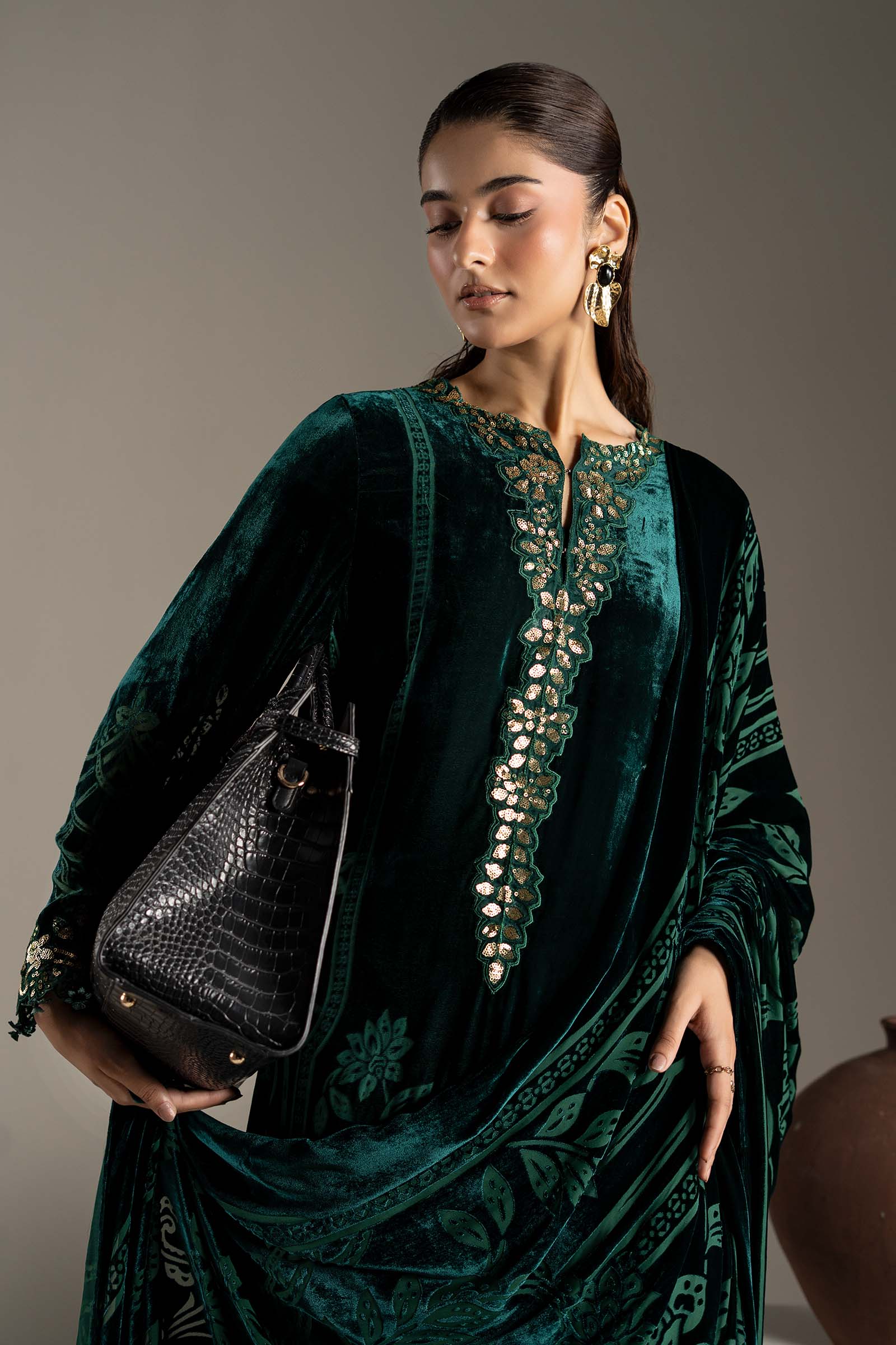 3 Piece Embroidered Palachi Suit
