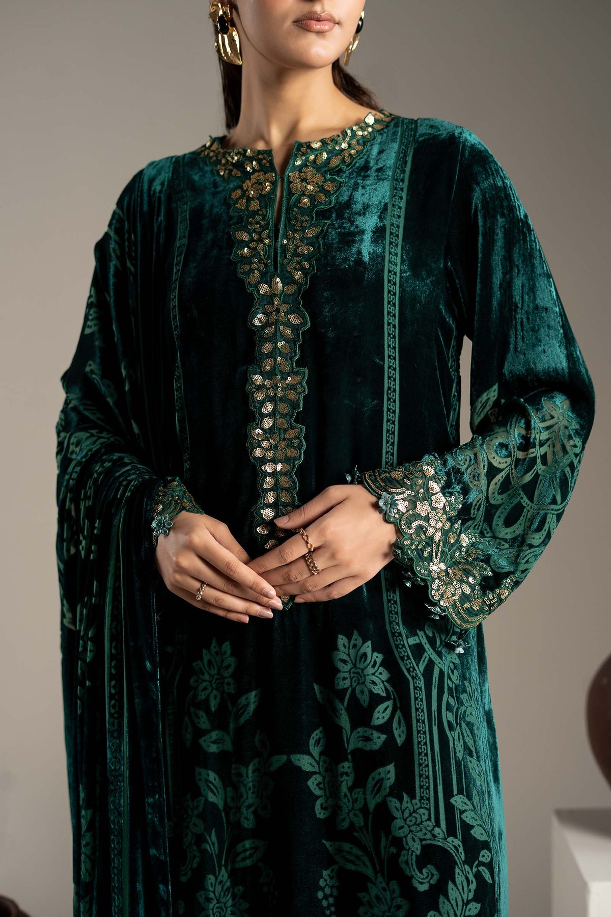 3 Piece Embroidered Palachi Suit