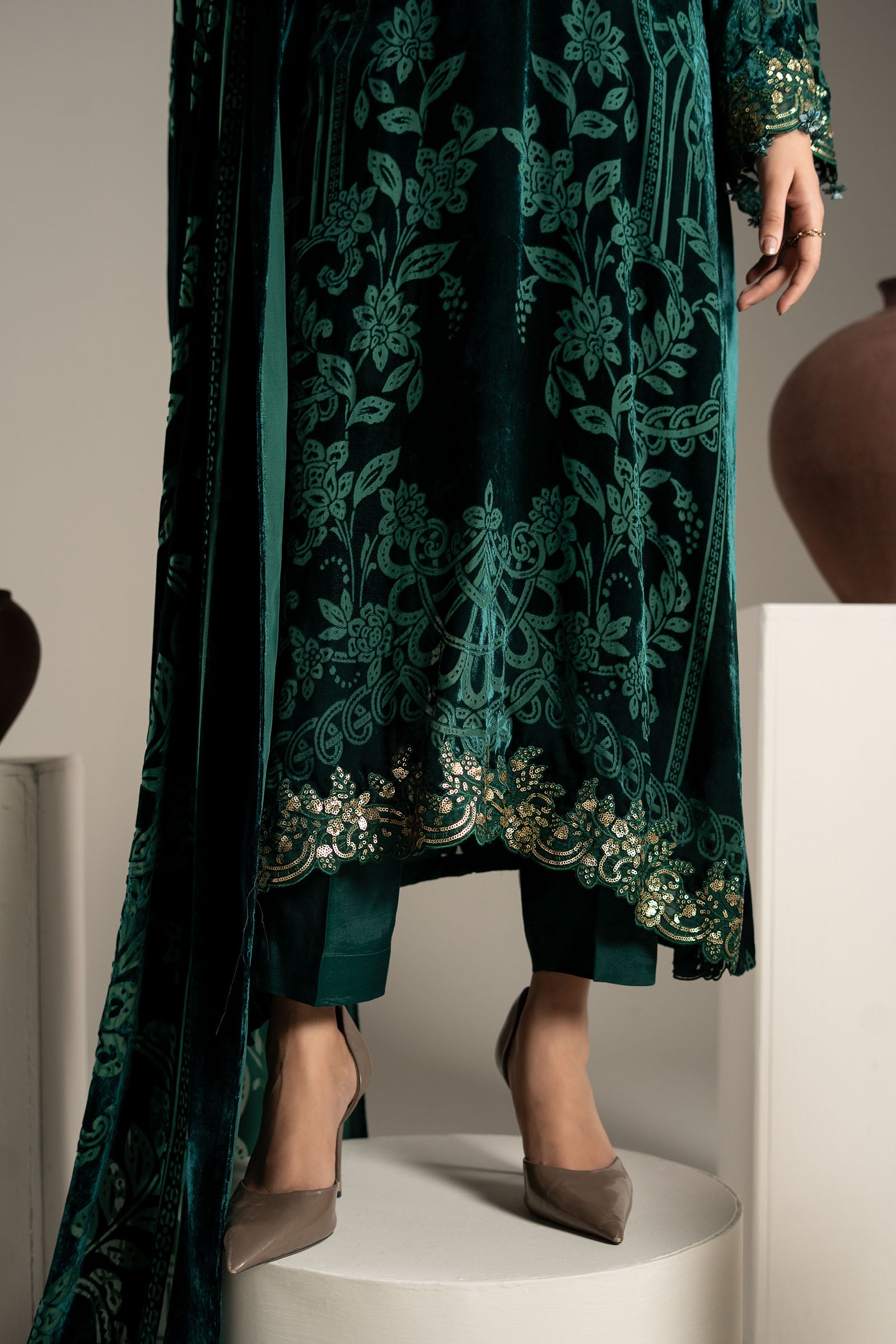 3 Piece Embroidered Palachi Suit