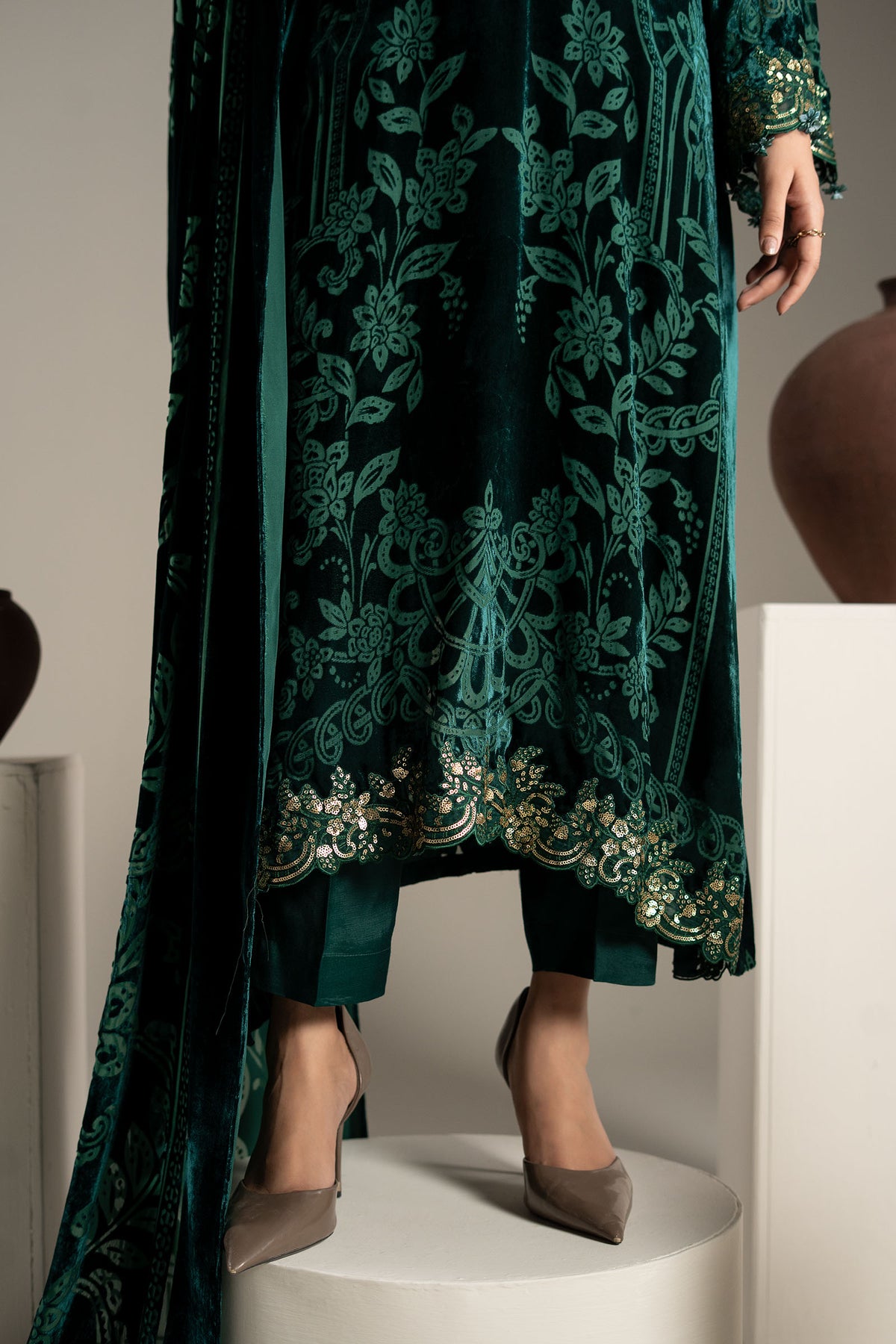 3 Piece Embroidered Palachi Suit