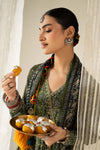 3 Piece Embroidered Raw Silk Suit