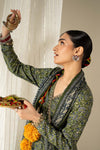 3 Piece Embroidered Raw Silk Suit