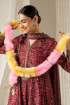 3 Piece Embroidered Raw Silk Suit
