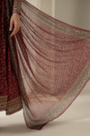 3 Piece Embroidered Raw Silk Suit