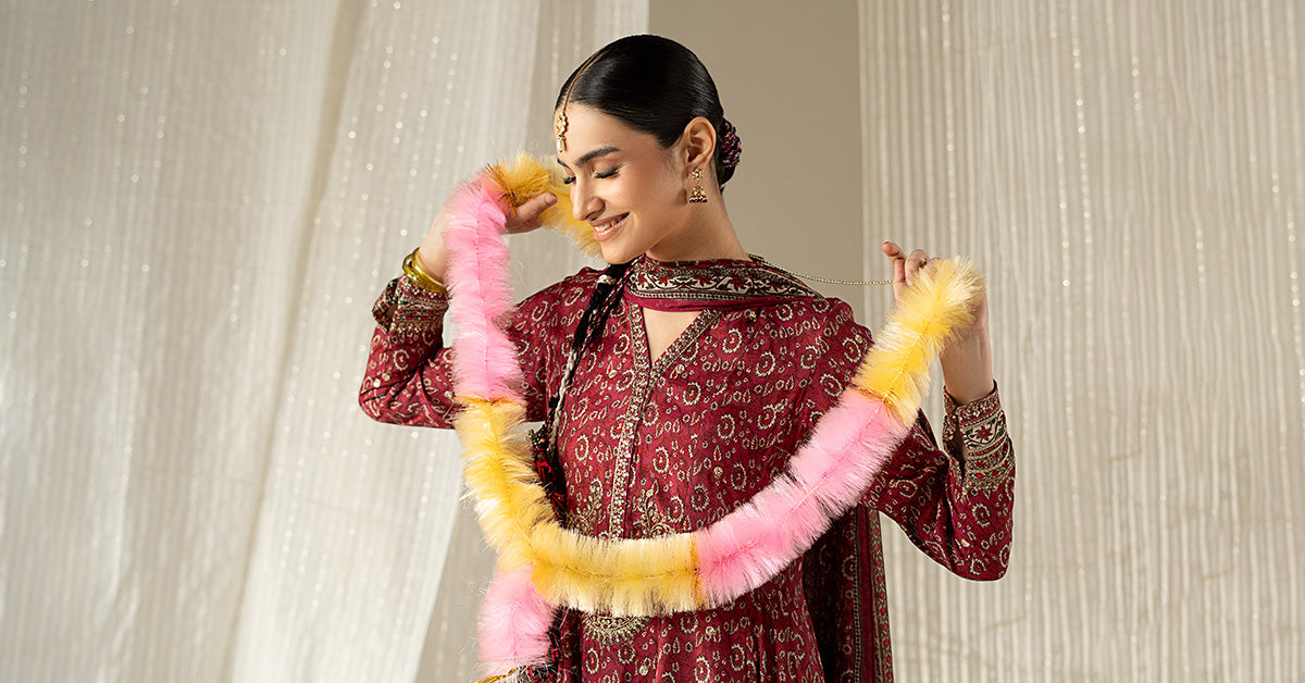 3 Piece Embroidered Raw Silk Suit