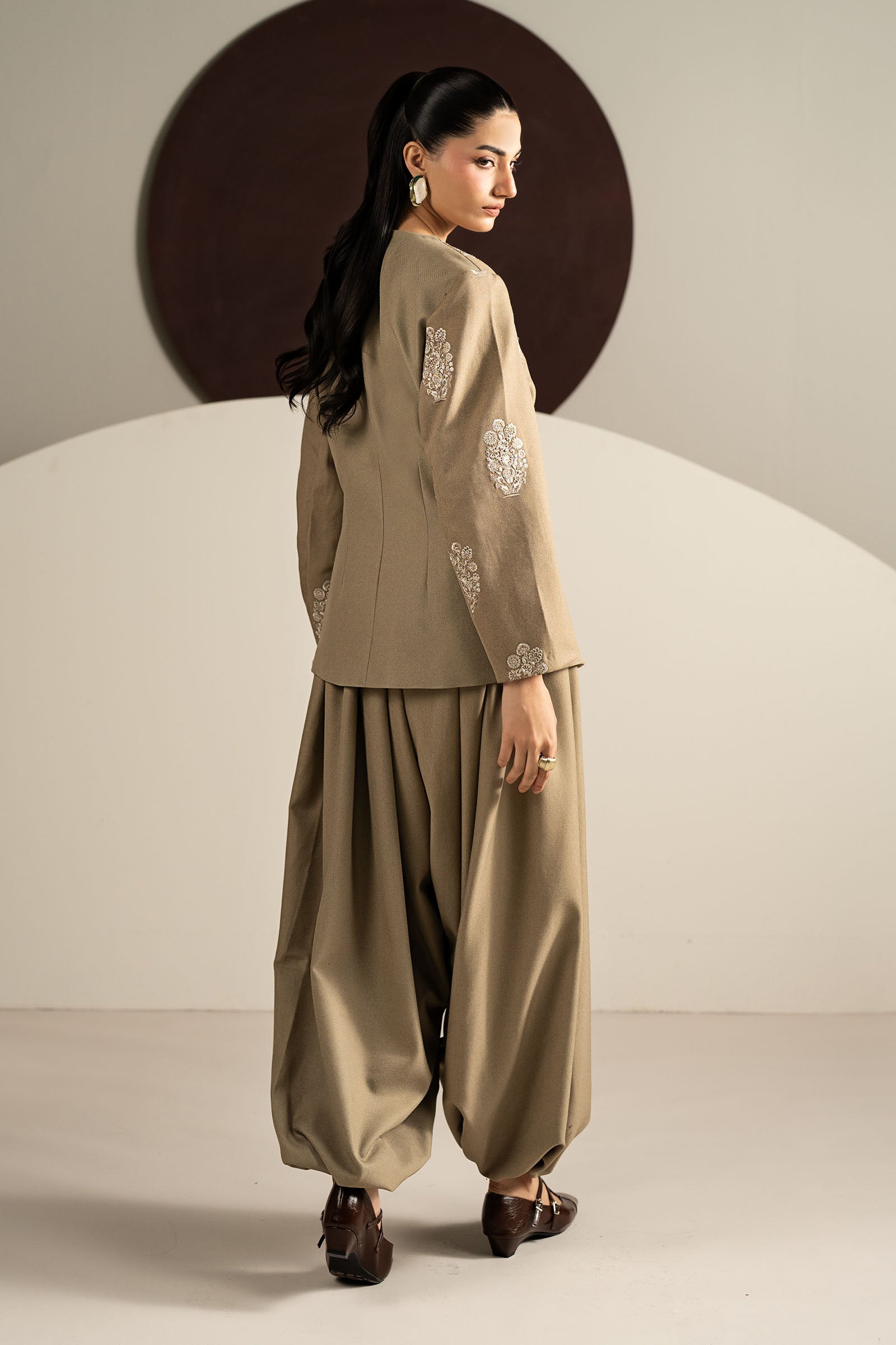 2 Piece Embroidered Blended Wool Suit