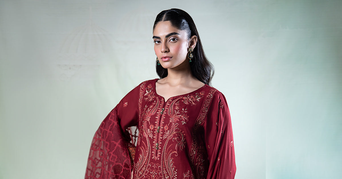 3 Piece Embroidered Khaddar Suit