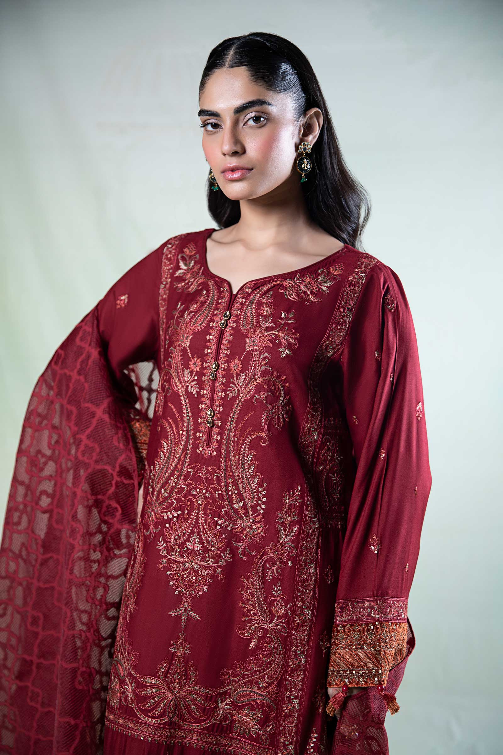3 Piece Embroidered Khaddar Suit