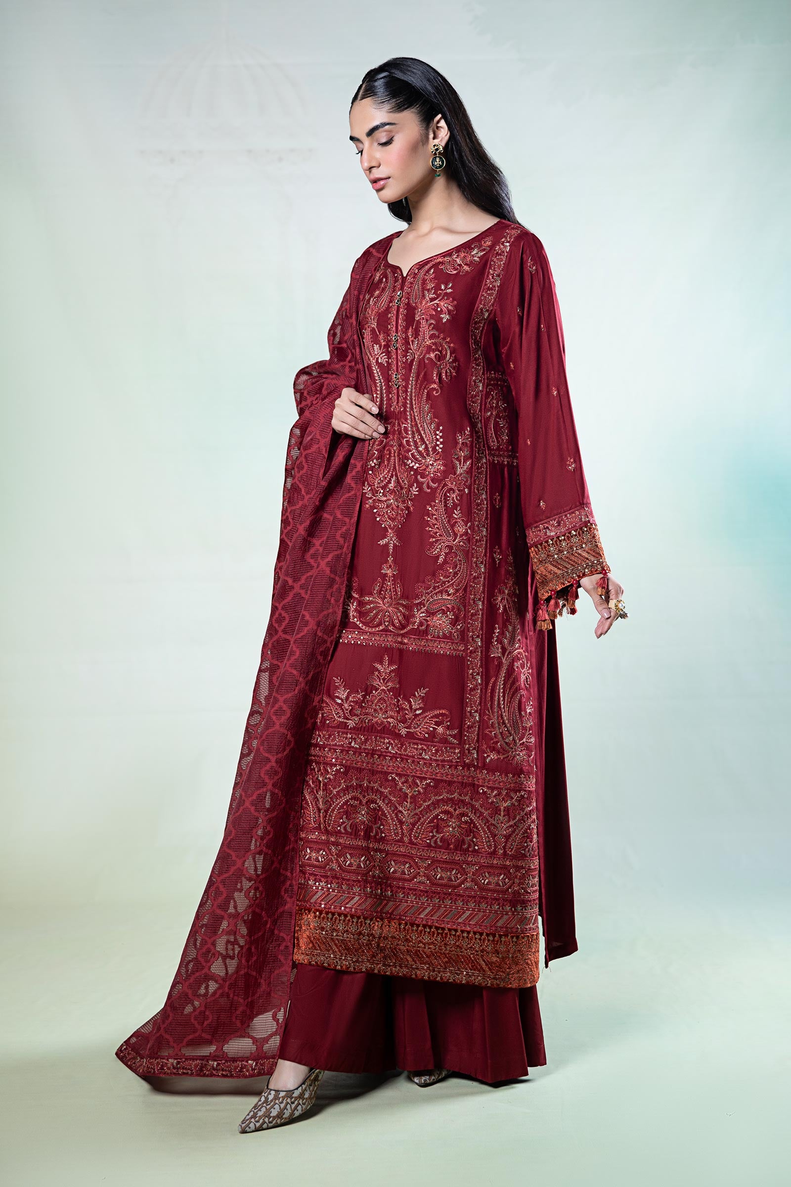 3 Piece Embroidered Khaddar Suit