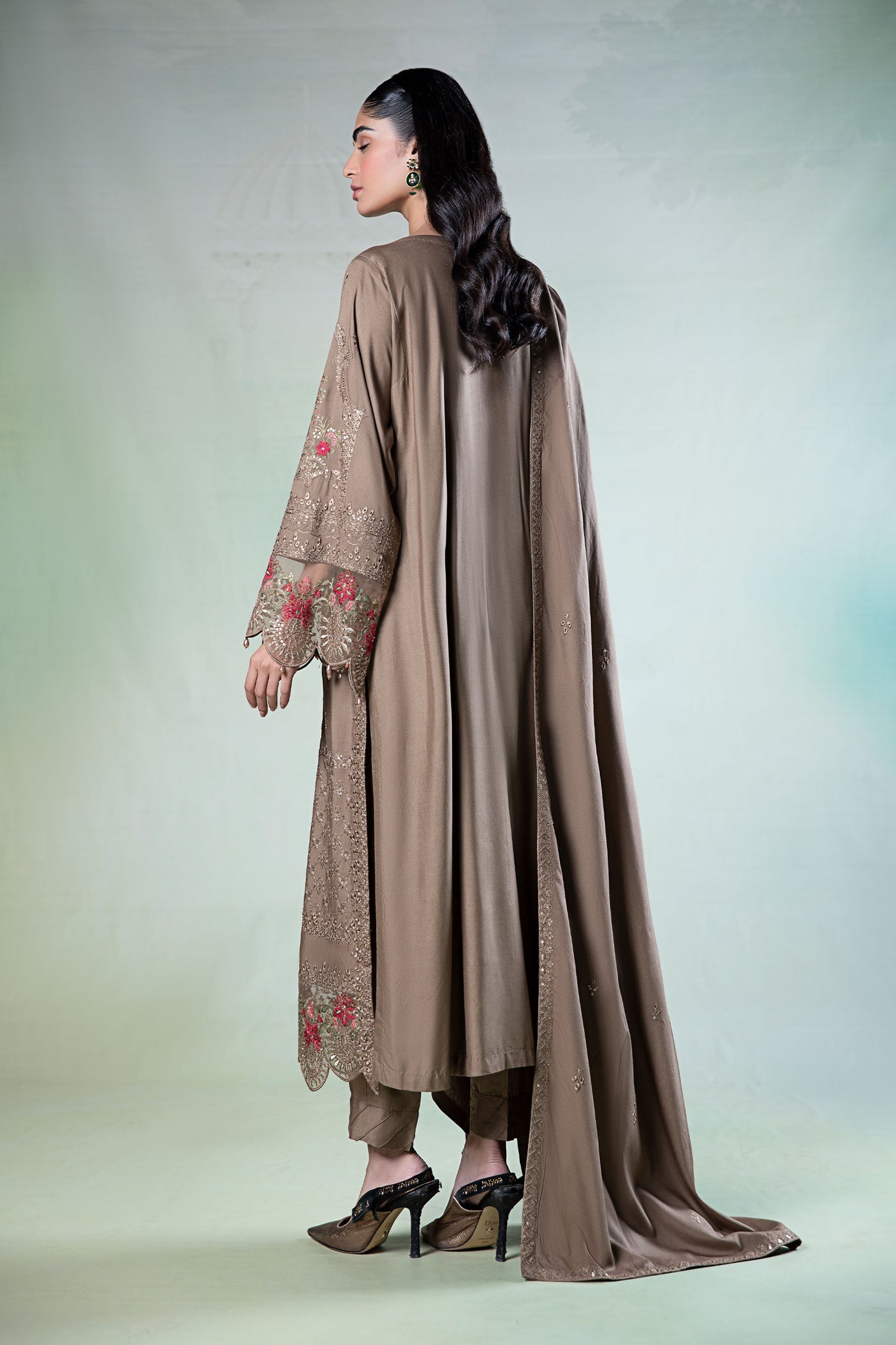 3 Piece Embroidered Linen Suit