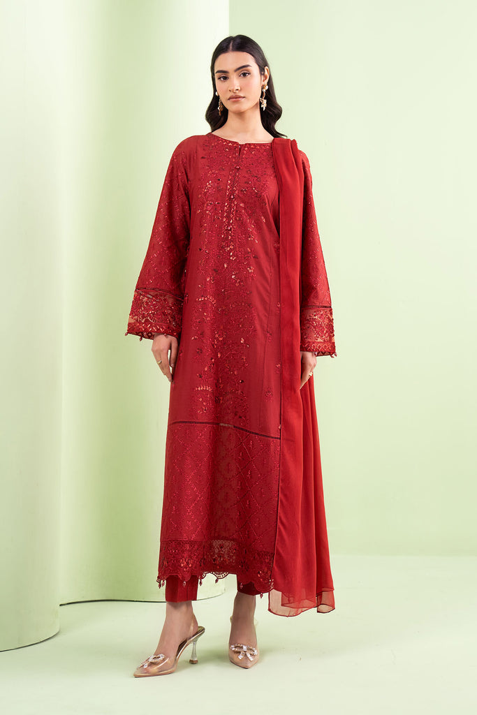 Maria B 3 Piece Embroidered Lawn Suit, view 1