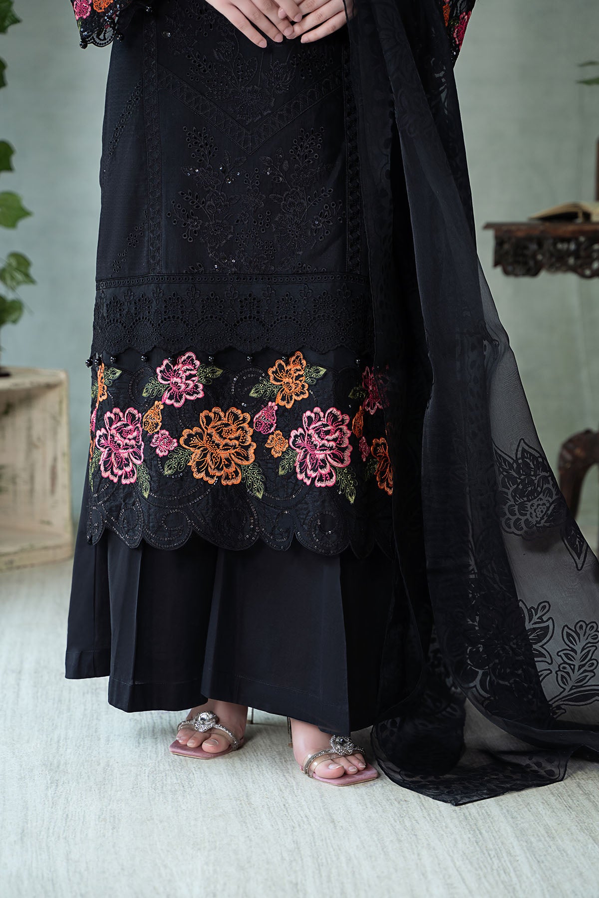 3 Piece Embroidered Dobby Lawn Suit