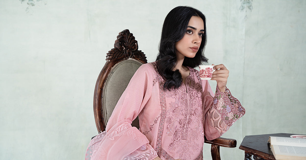 3 Piece Embroidered Dobby Lawn Suit