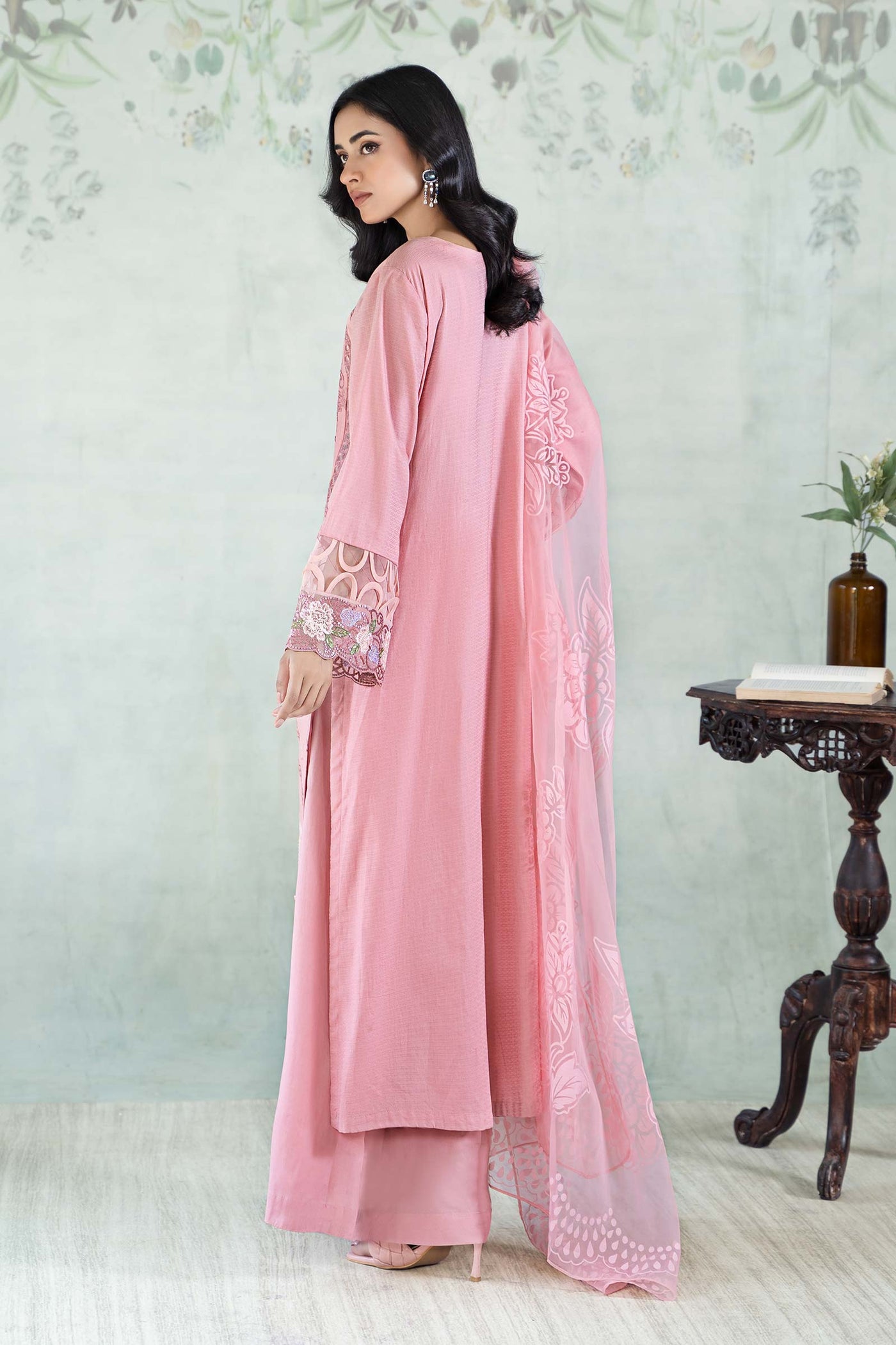 3 Piece Embroidered Dobby Lawn Suit
