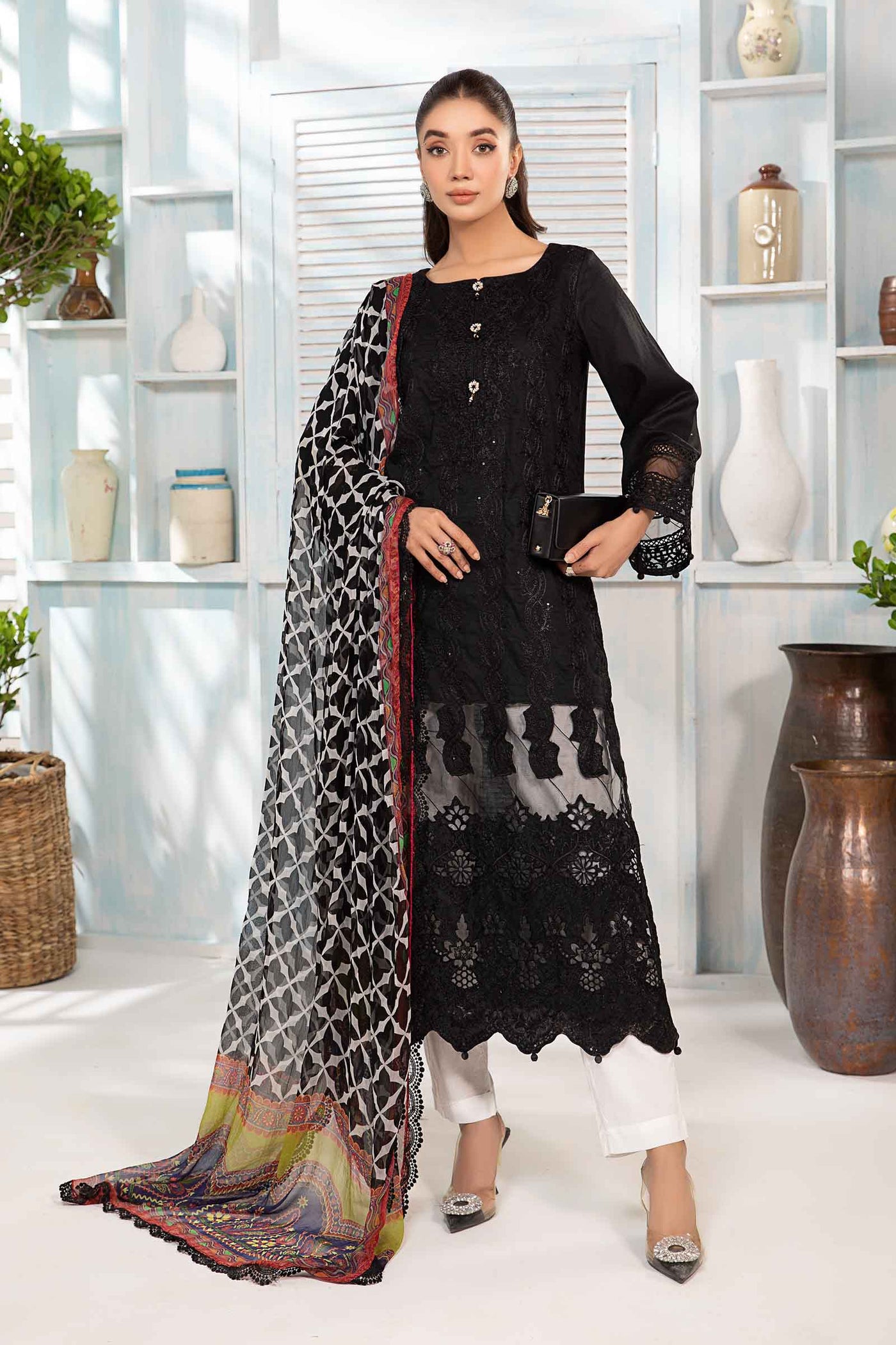 3 Piece Embroidered Lawn Suit | DW-EA24-04